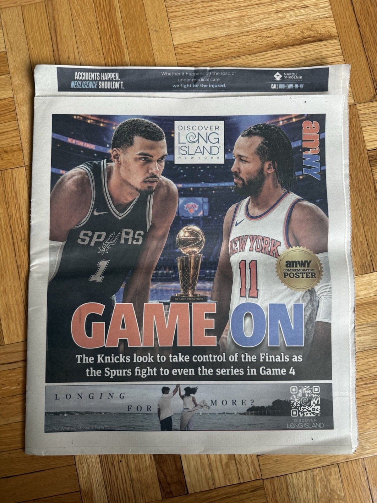 AM New York Newspaper June 10, 2026 Knicks Spurs NBA Basketball Playoffs AMNY