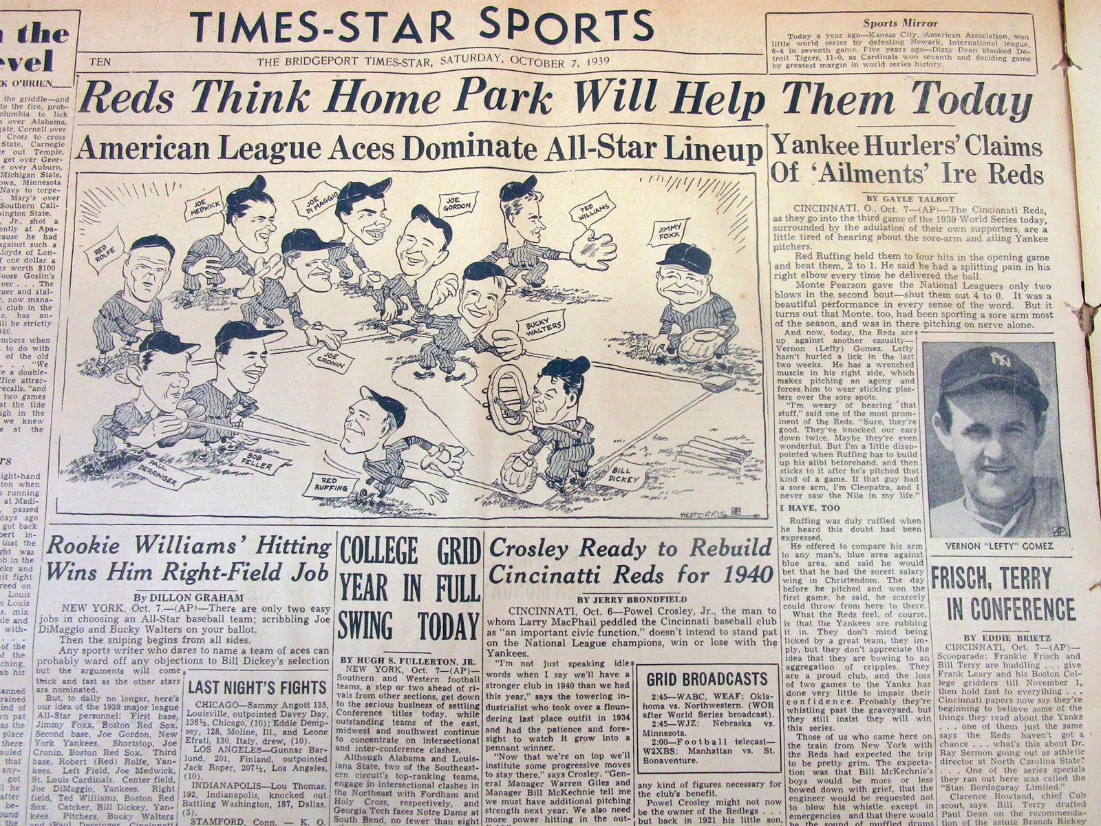 4 1939 newspapers NEW YORK YANKEES WIN BASEBALL WORLD SERIES vs CINCINNATI REDS