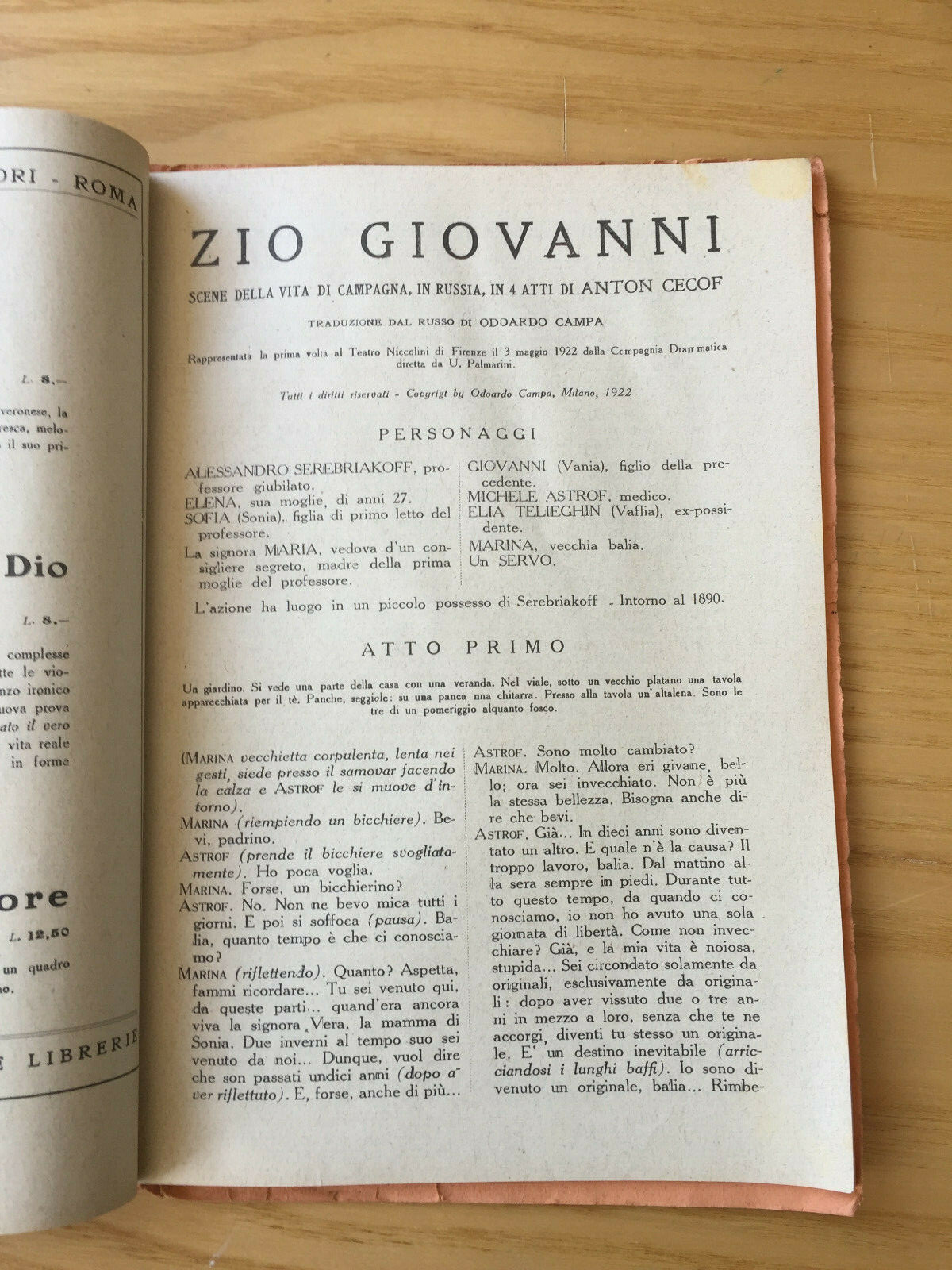 MONDADORI COMEDY PERIODICO COMEDY AND THEATRE LIFE N 17 1922 ANTON CECOF 2/19