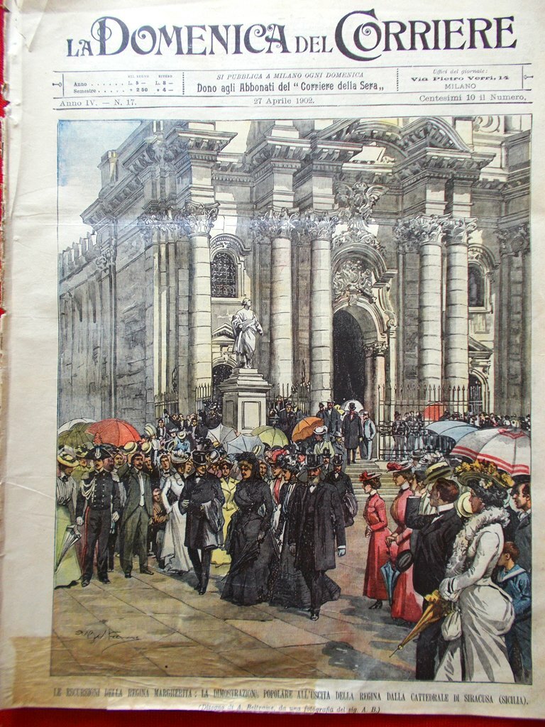 La Domenica del Corriere 27 April 1902 Excavations Pompeii Margaret Syracuse Malta