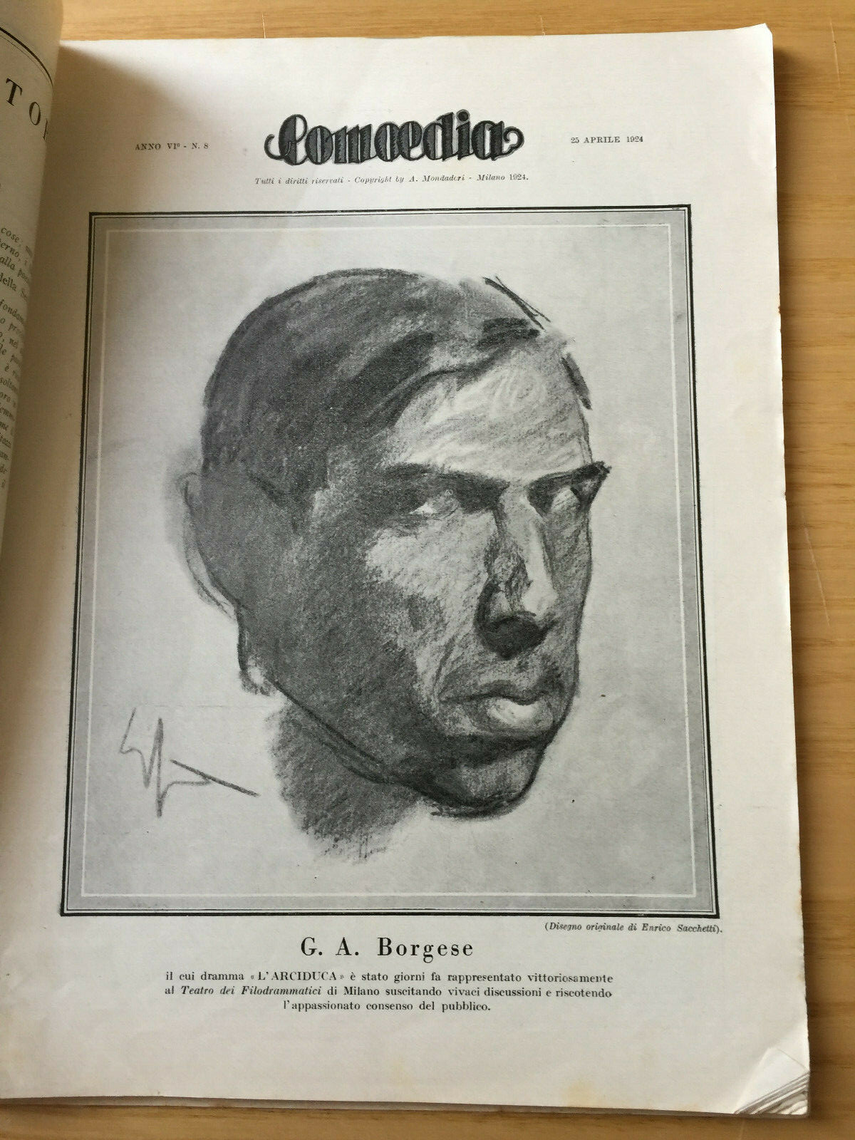 MONDADORI COMEDY PERIODICAL COMEDY AND THEATRE LIFE NO. 8 1924 L. ANDREYEW 2/19