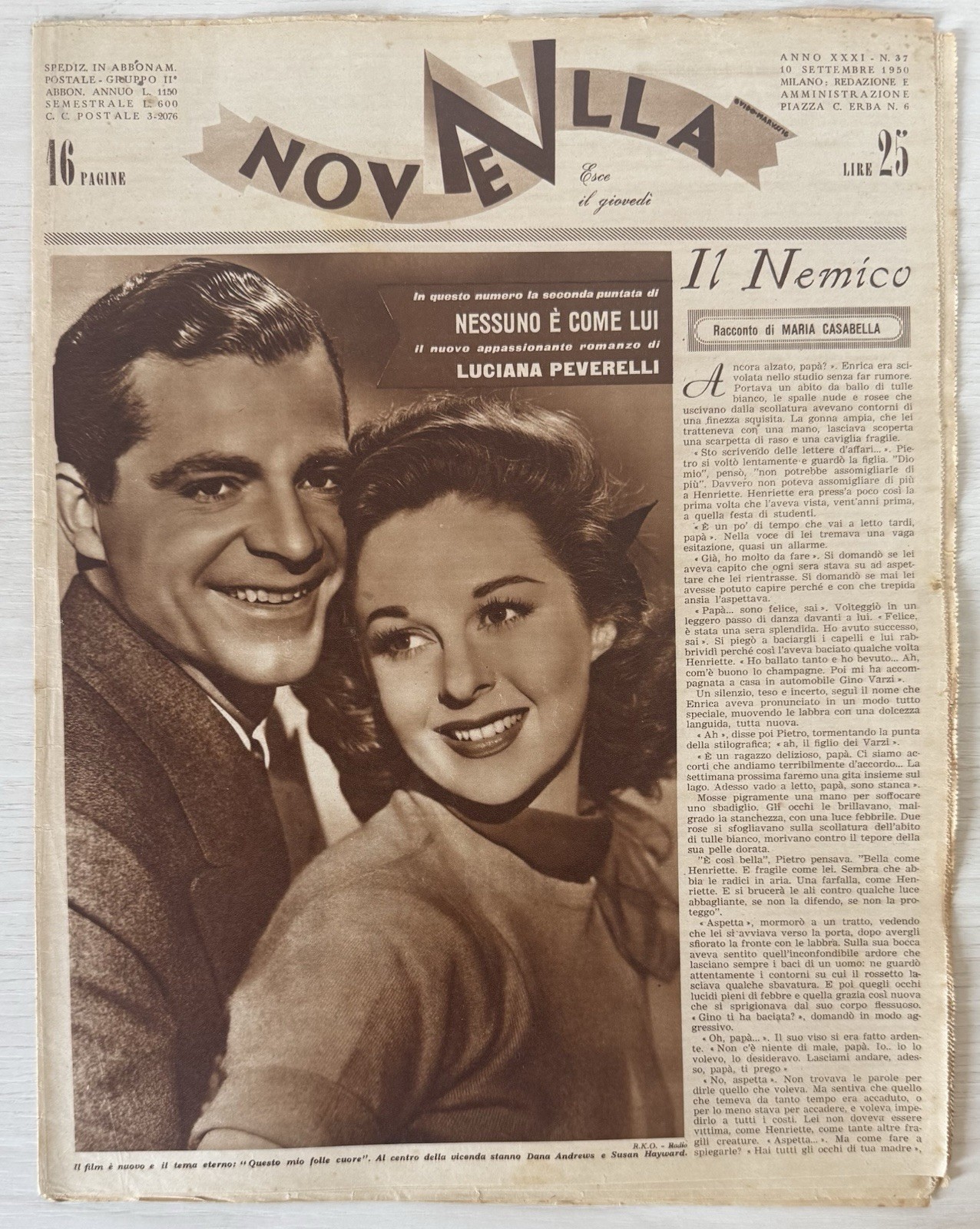NEW RIZZOLI 37 1950 DANA ANDREWS SUSAN HAYWARD Women’s Literary Magazine