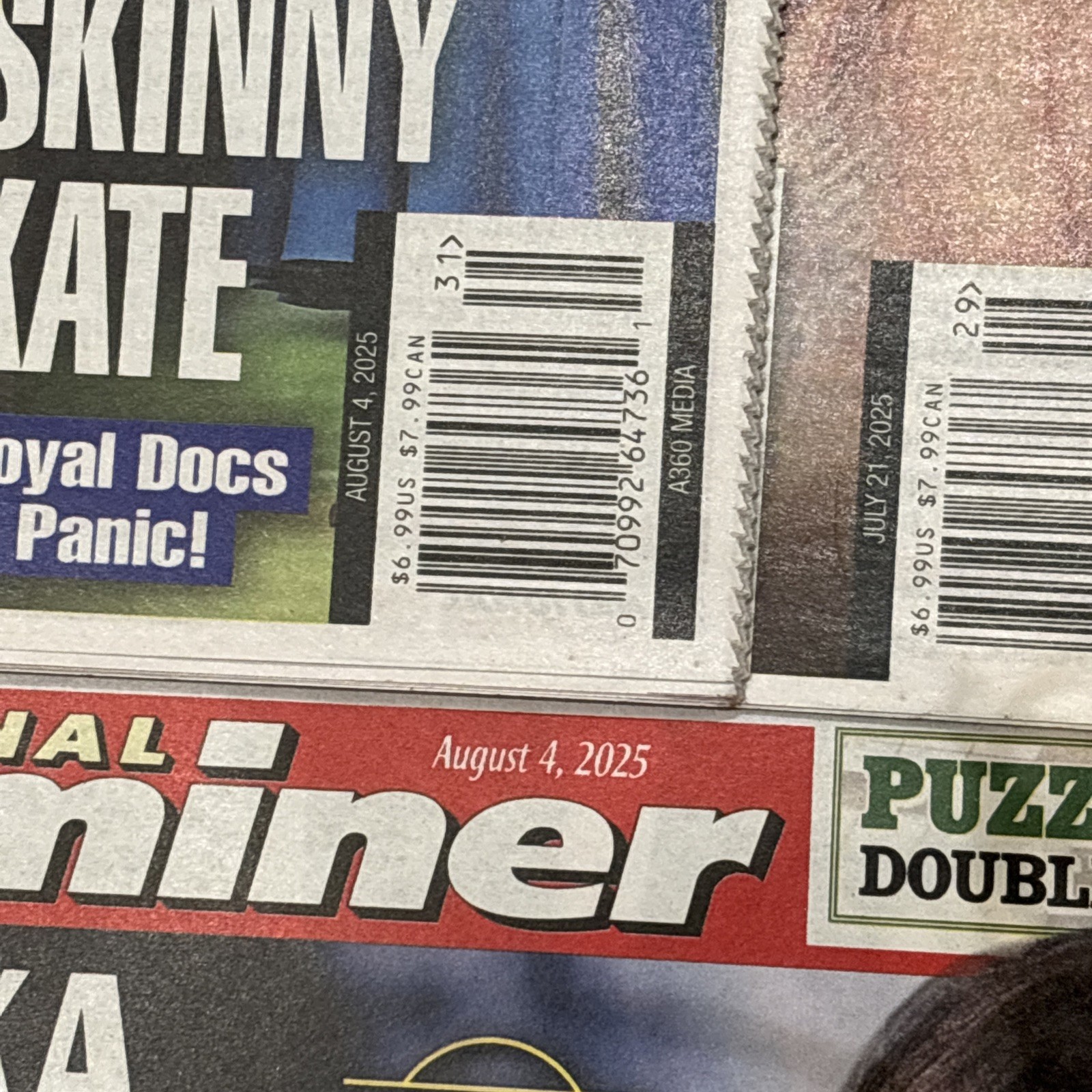 Globe Examiner Enquirer 10 Lot JFK EPSTEIN TRUMP MARISKA CHARLES JULY AUG 2025