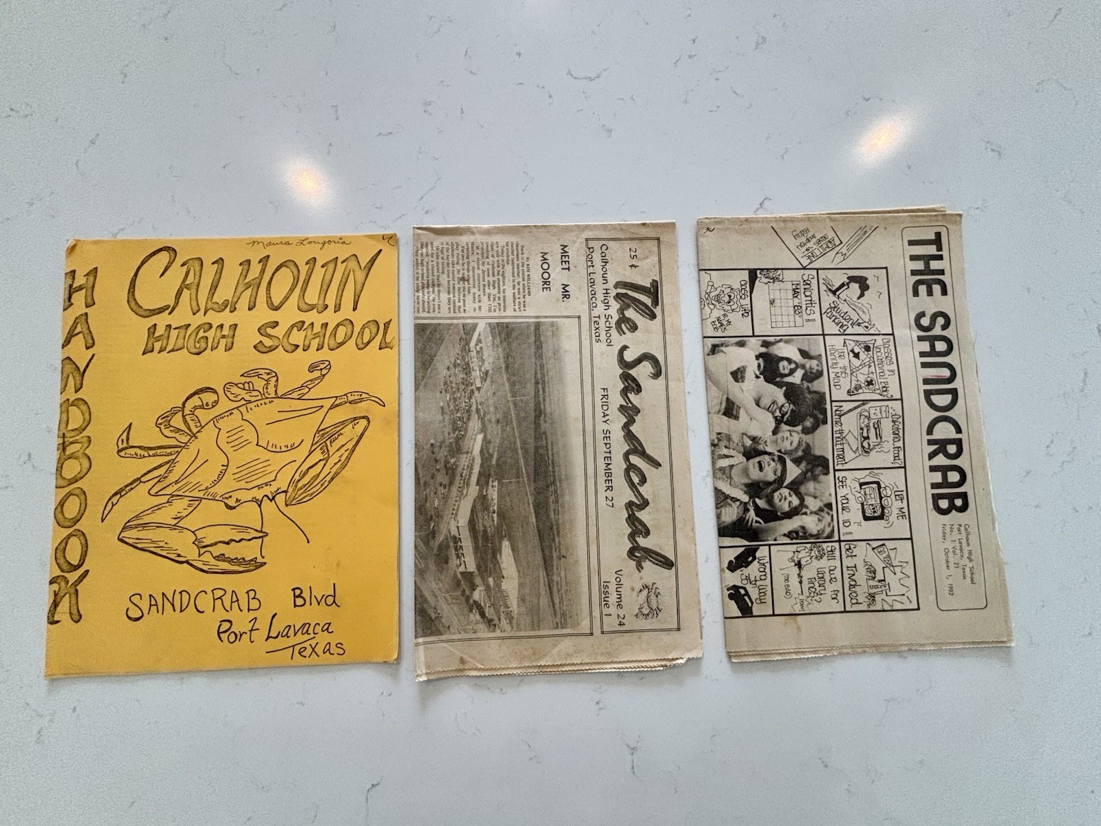 1980s Calhoun High School Newspapers & Handbook THE SANDCRAB Port Lavaca Texas