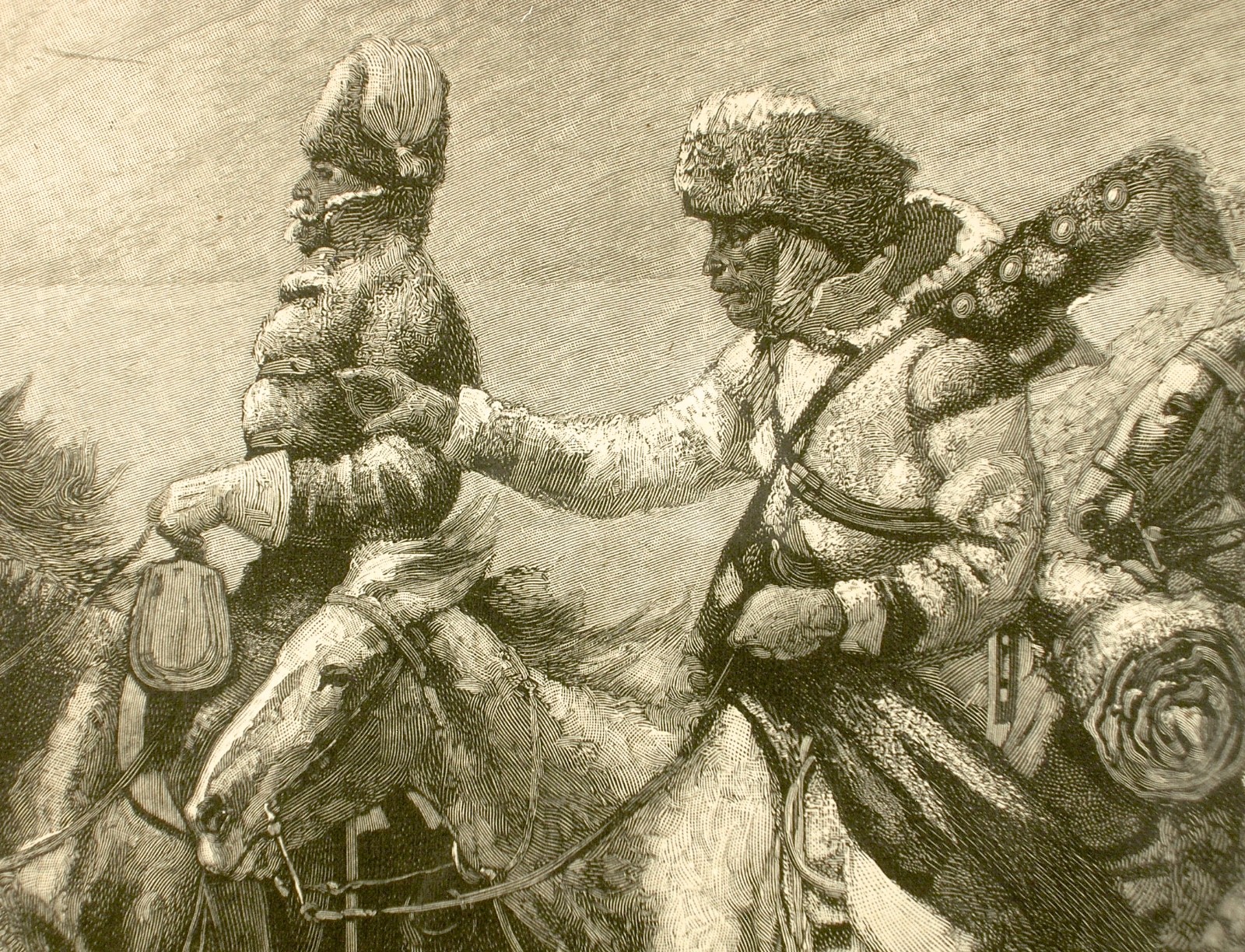 Frederic Remington» Orig. 1890 PRINT»Canadian Mounted Police-Winter Expedition