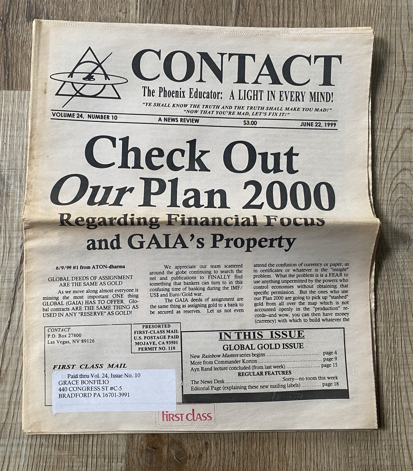 Vtg Conspiracy Newspaper Alternative Theory Contact The Phoenix Journal
