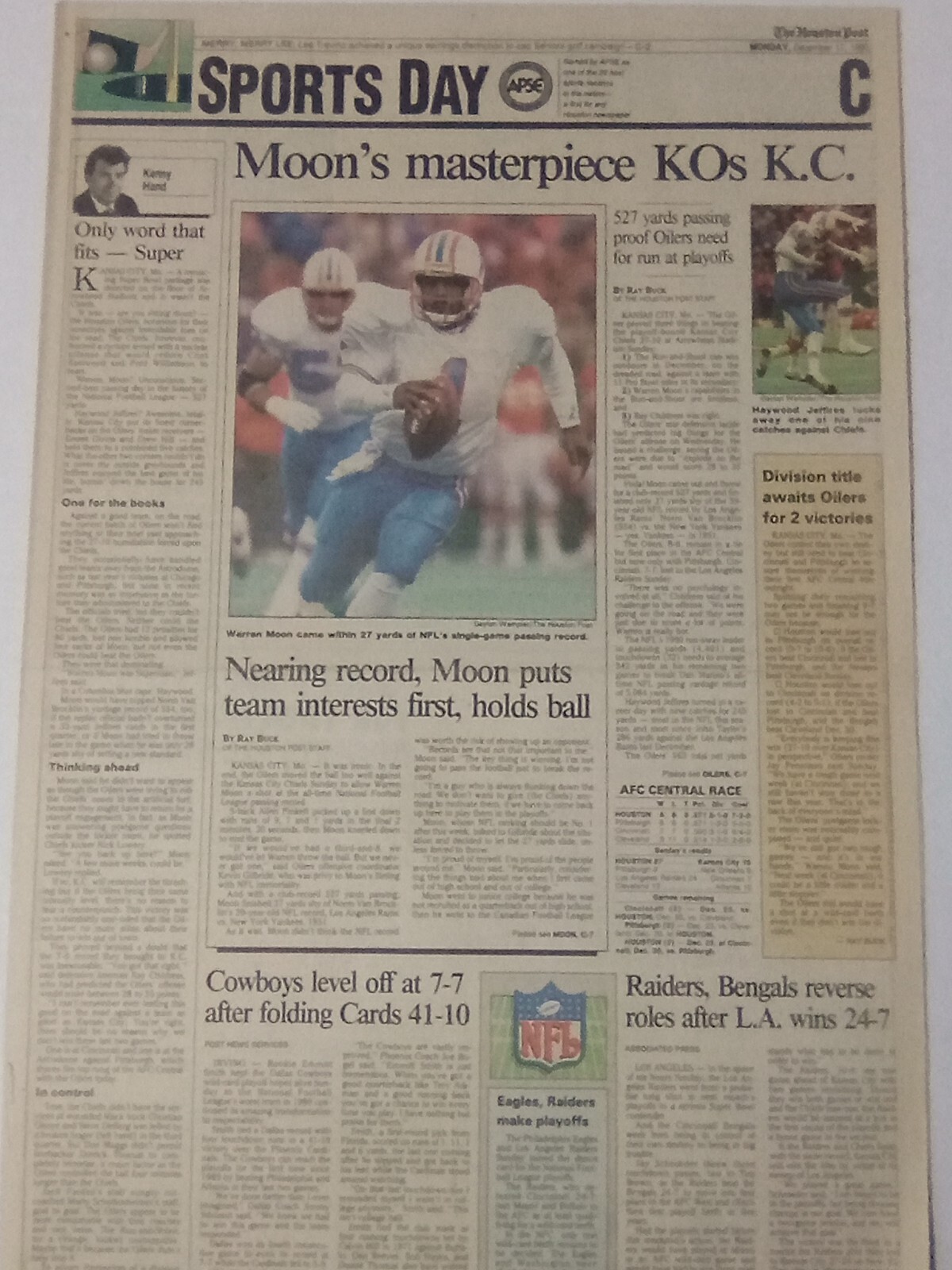 HOUSTON OILERS VS KANSAS CITY CHIEFS 1990