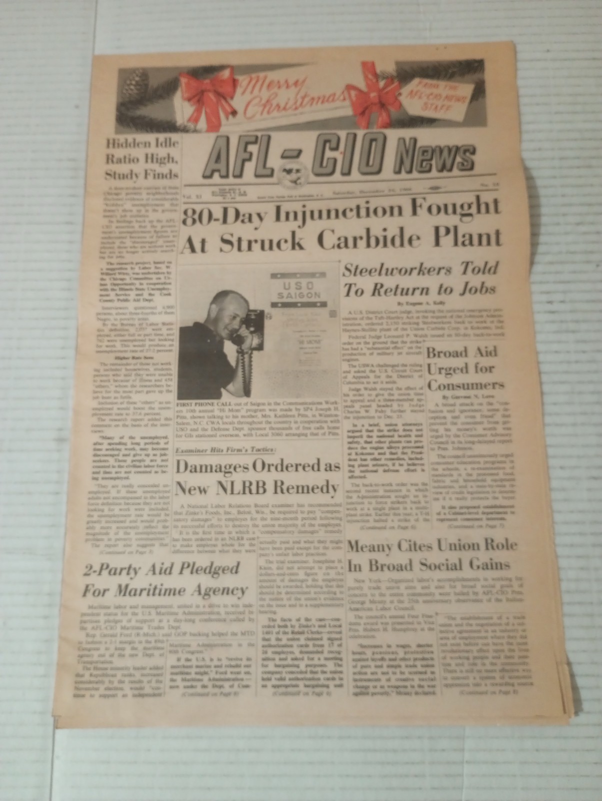 AFL-CIO News December 24 1966 80-Day Injunction Fought At Struck Carbide Plant