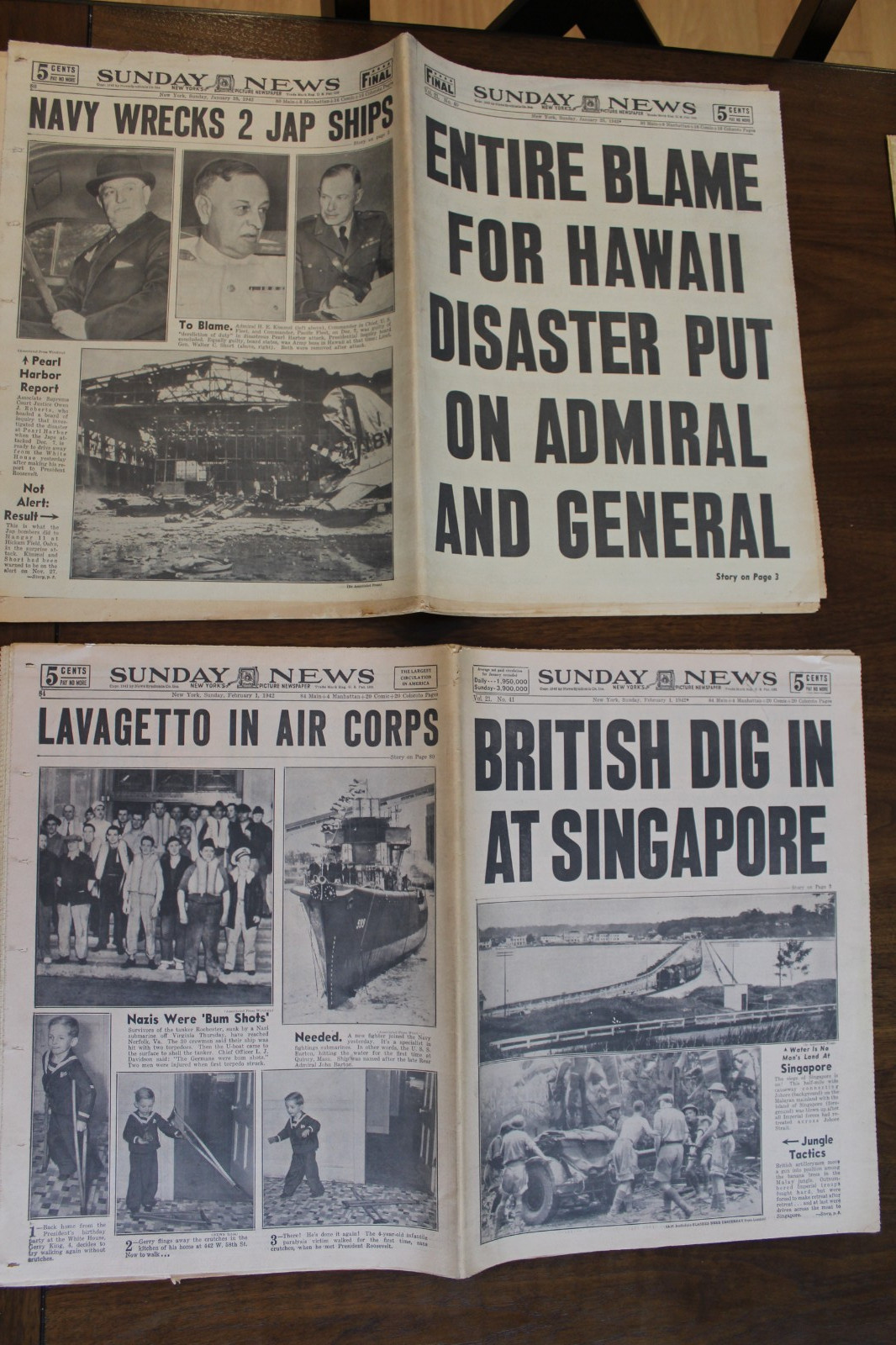 LOT of Vintage Newspapers (New York and France 1930s and 1940s)