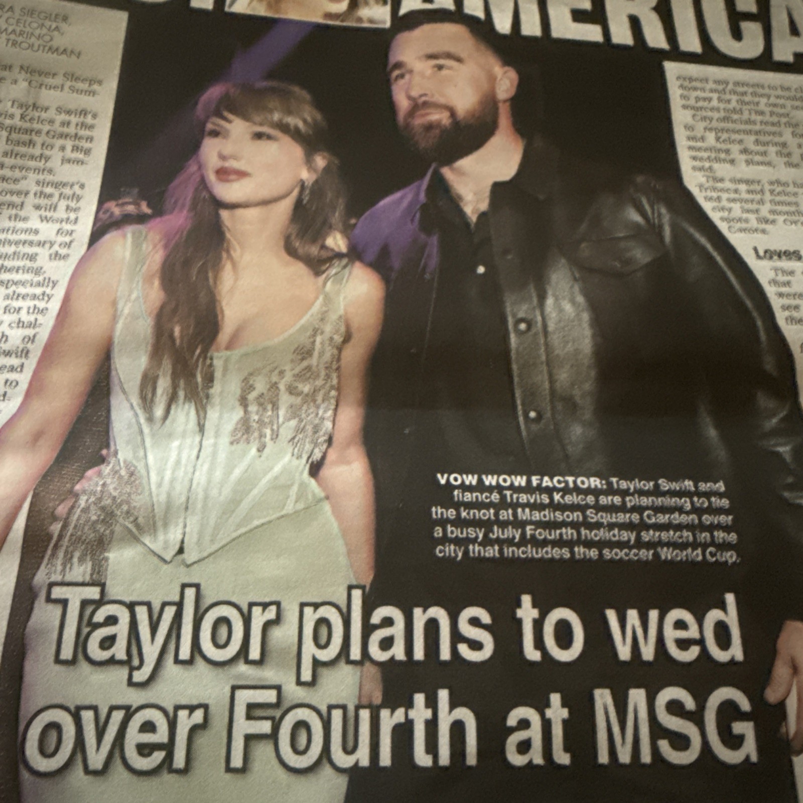 Welcome To New York Taylor Swift Travis Kelce MSG Post Newspaper 6/6/26