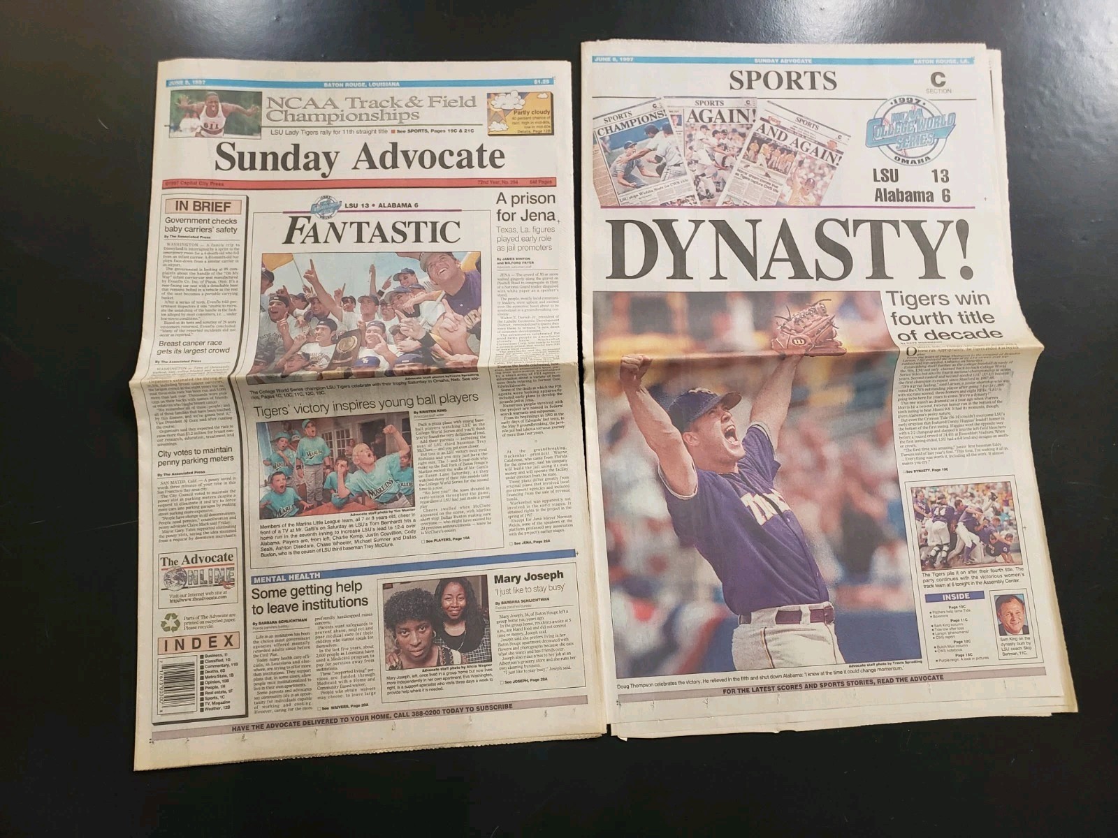 LSU Tigers 1997 Baseball College World Series CWS The Advocate Newspapers