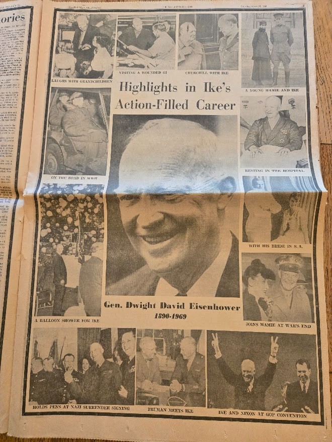 Vtg San Antonio Light Newspaper Lot~1969 Eisenhower~1972 Truman~73 LBJ~ 79 Wayne