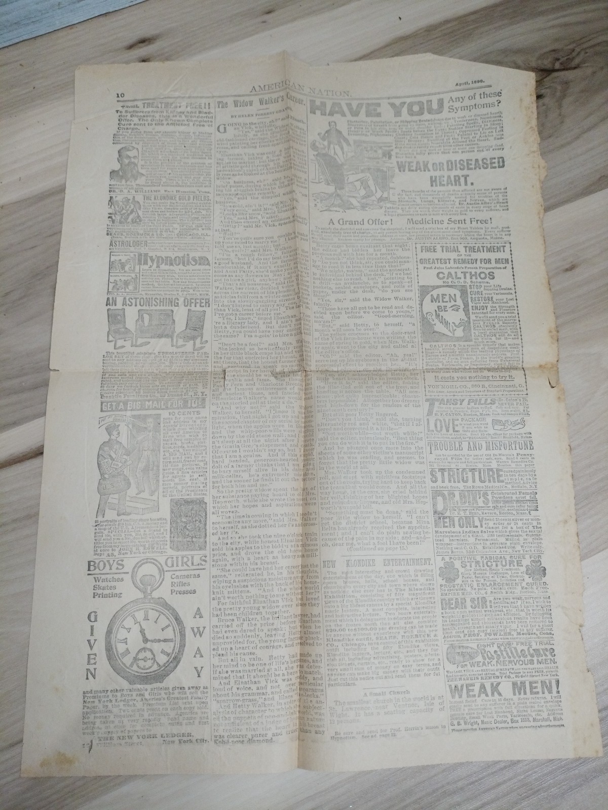 OLD VINTAGE Antique American Nation Newspaper April 1898 Page 10 Turkish March
