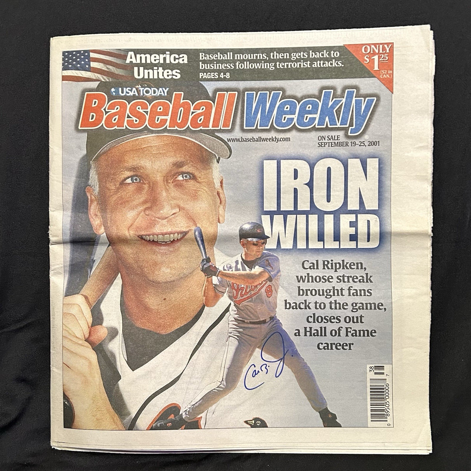 Cal Ripken Jr USA Today Baseball Weekly Sept. 2001 “Iron Willed” MLB post 9/11