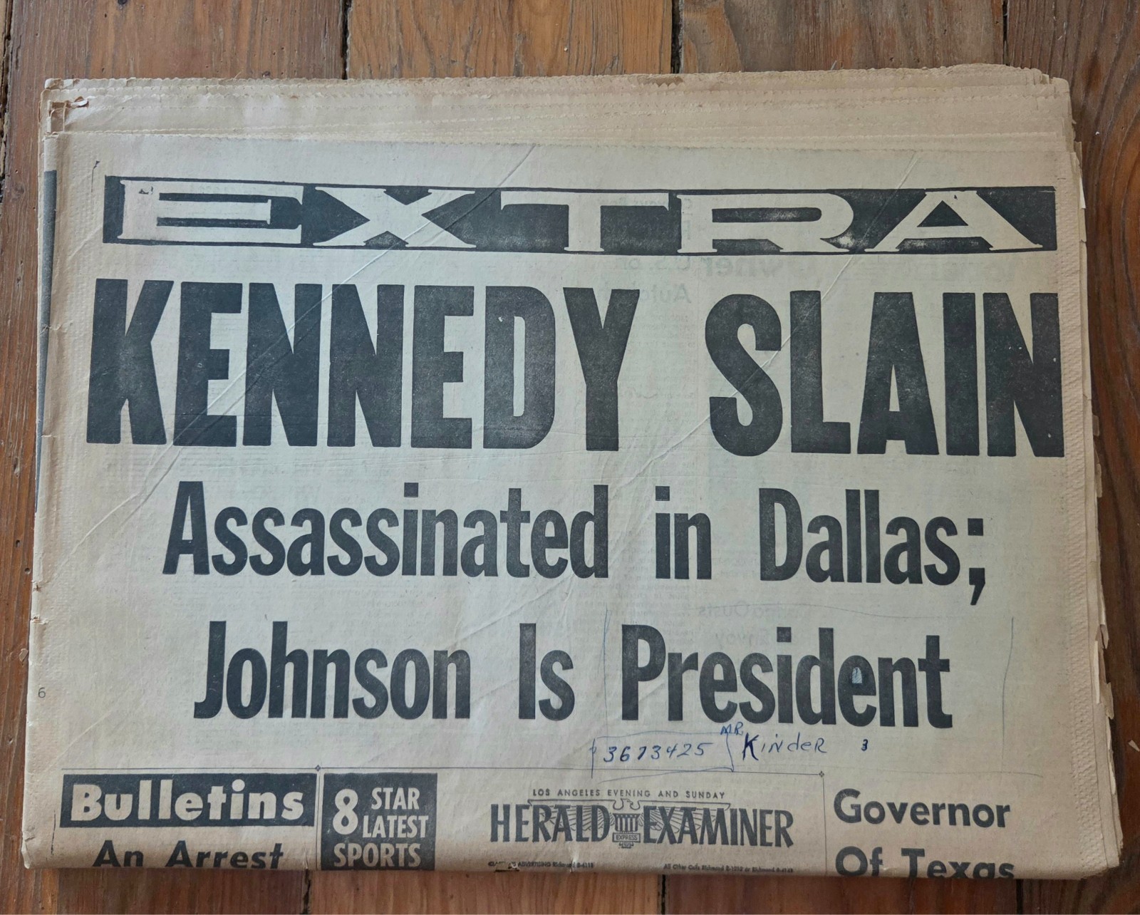 Kennedy Assassination Los Angeles Herald Examiner Nov 22 1963 Entire Newspaper