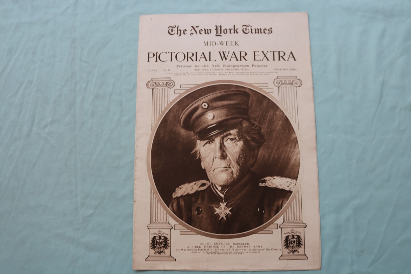 1914 NOV 19 NEW YORK TIMES MID-WEEK PICTORIAL WAR EXTRA- G. HAESELER – NP 9122