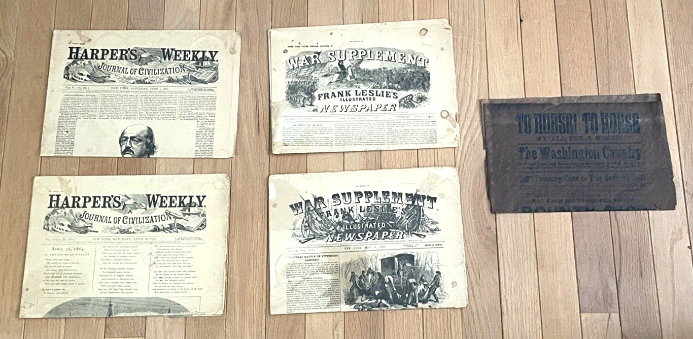 REPRINTS OF 4 OLD NEWSPAPERS AND 1 CALVARY ANNOUCEMENT in PHILADELPHIA