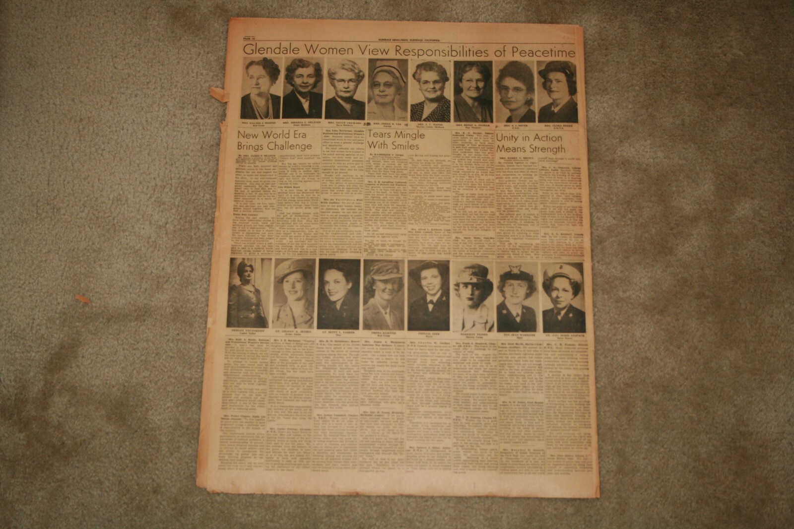 Glendale News-Press August 1945 Extra * PEACE! – WAR’S OVER! * Japan Surrenders
