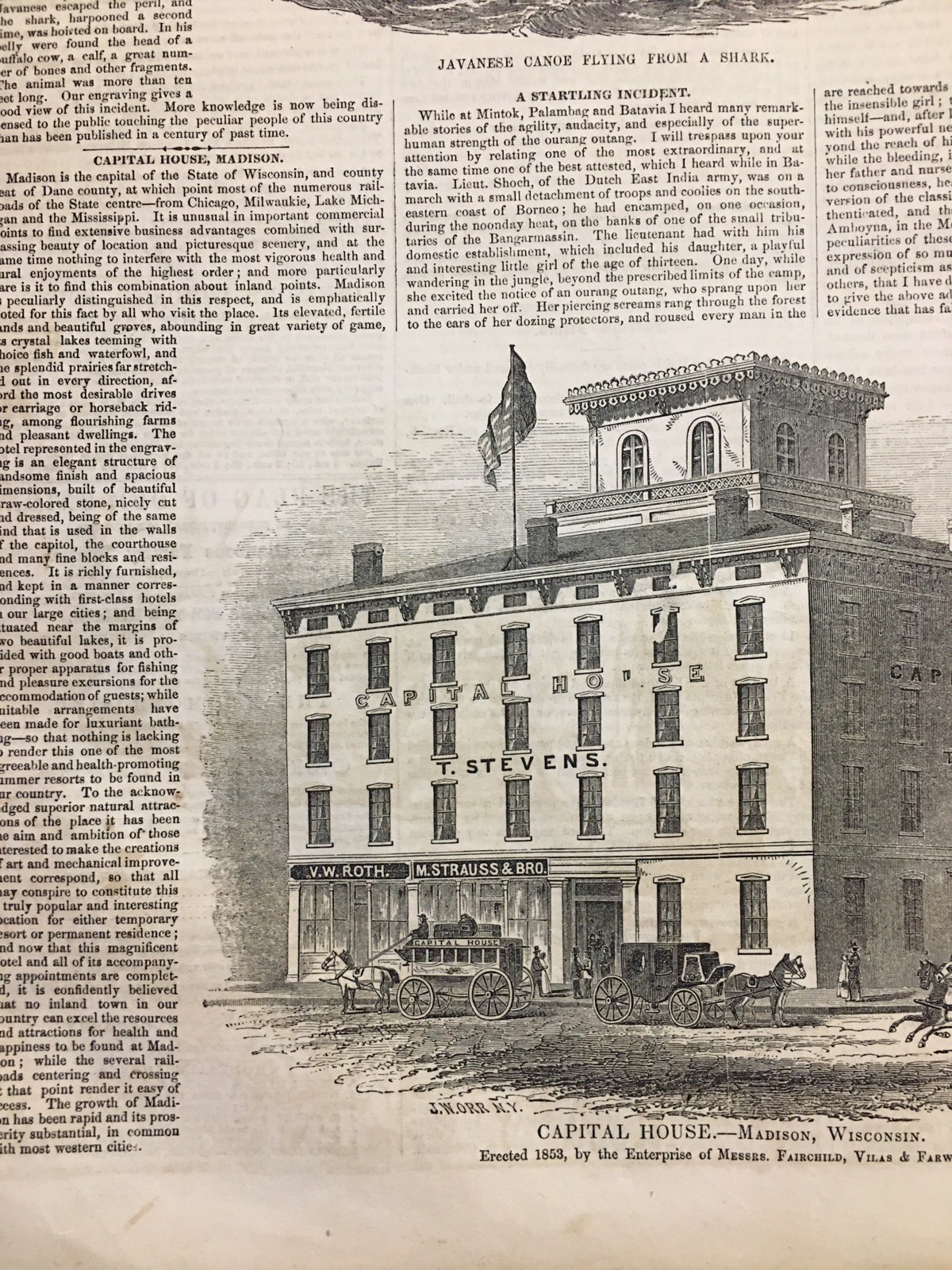 1st Atlantic Steamship SS Savannah 1854 Old Town Maine-Northampton MA-Madison WI