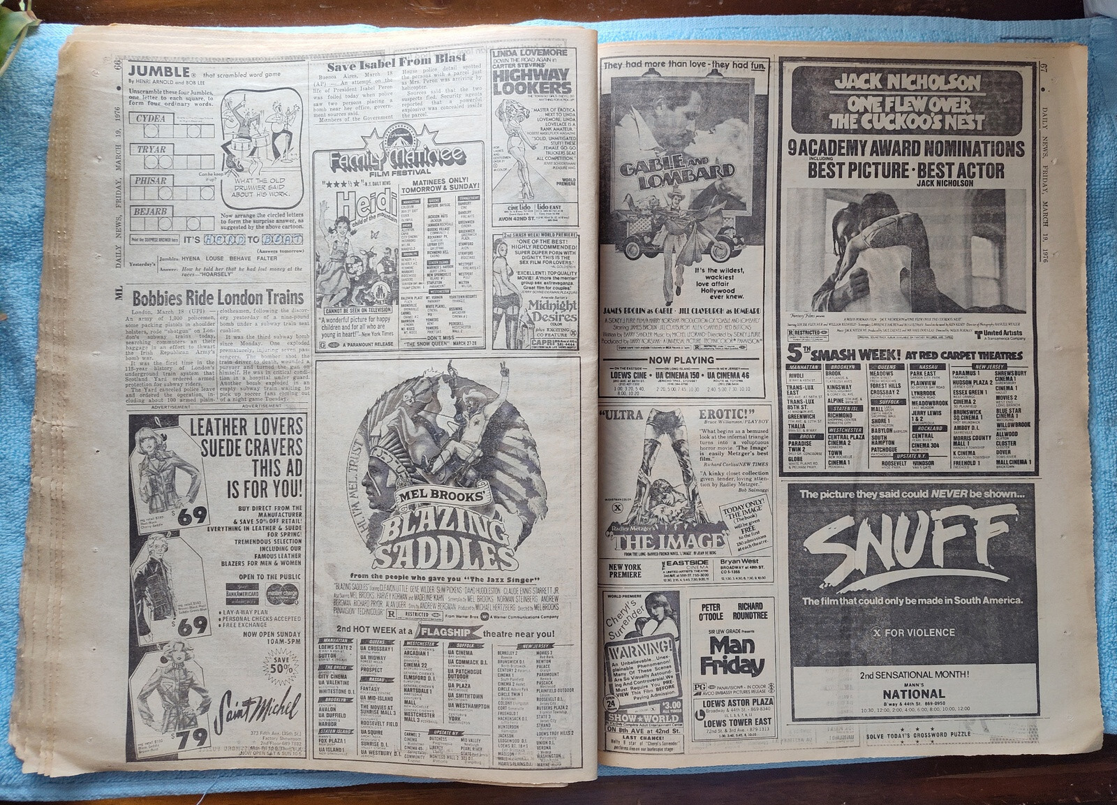 New York Daily News 19 March 1976 Patty Hurst Yogi Berra Toyota Corolla Ad More!