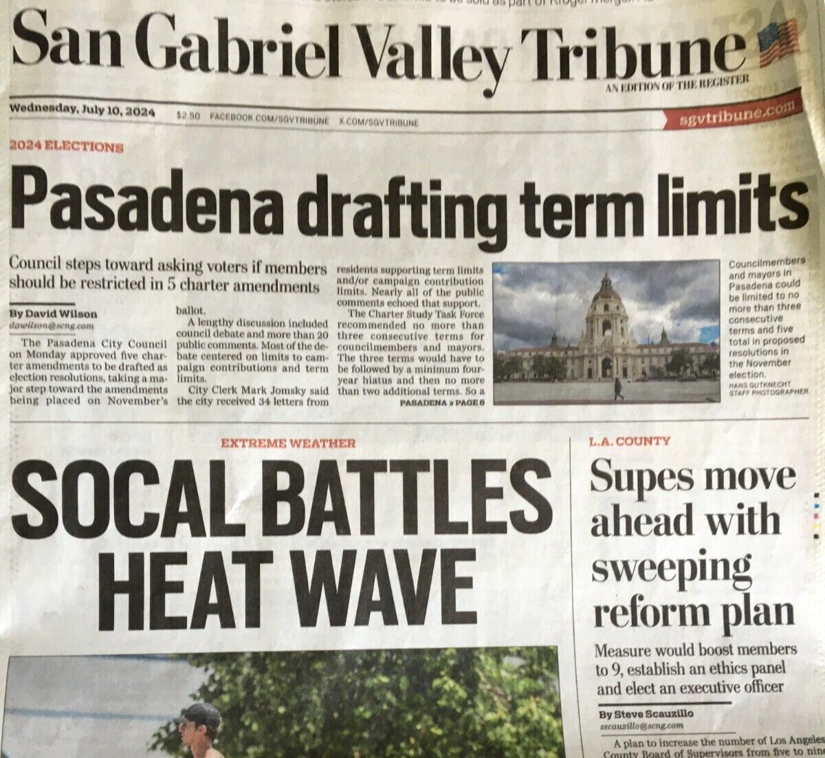 SAN GABRIEL VALLEY TRIBUNE July 10, 2024 BIDEN TRIES RESET BID Soccer Leo Messi