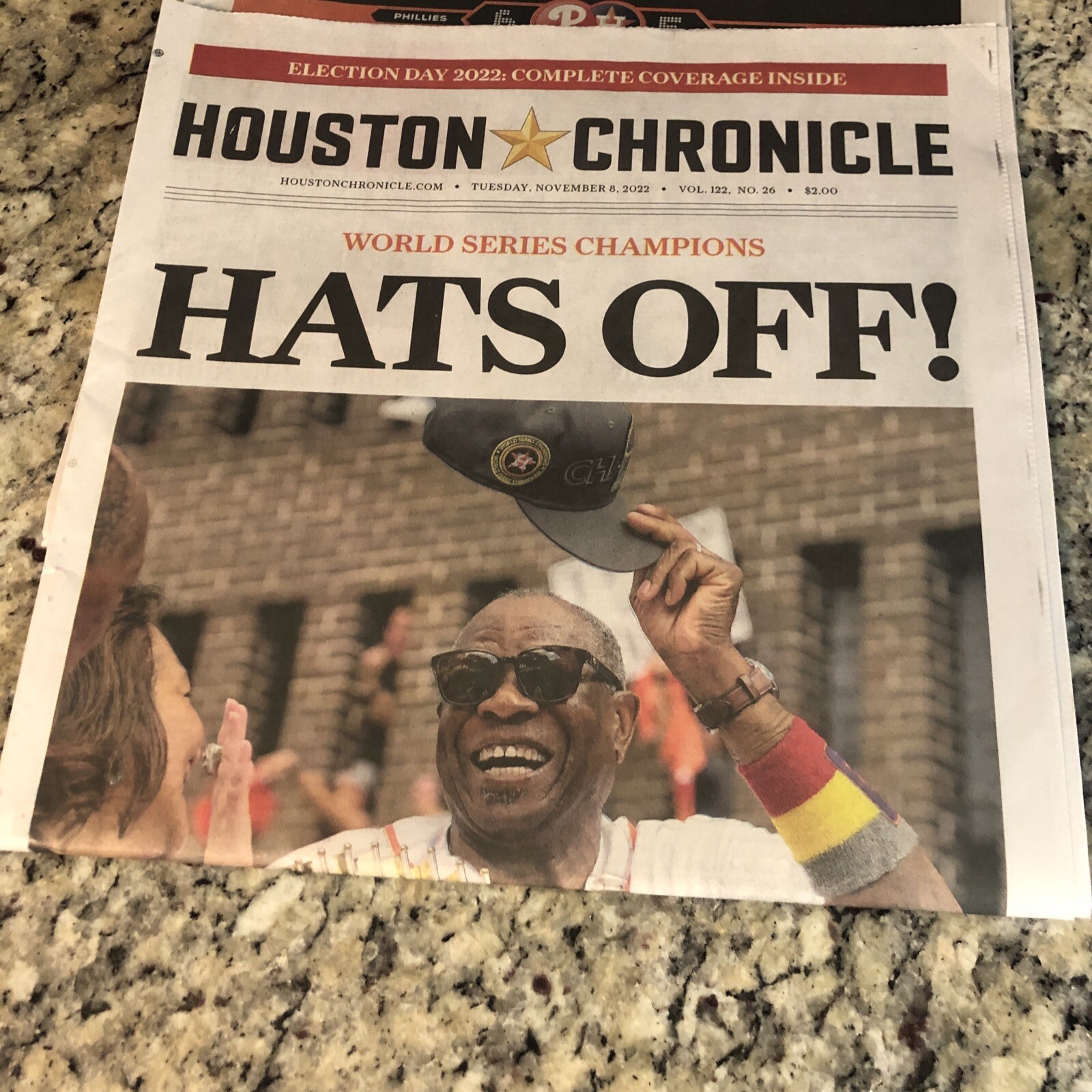 Astros 2022 World Series Houston Chronicle Lot 10/28 to 11/8