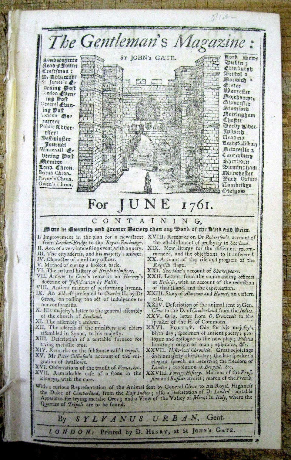 1761 news magazine wth view & description of Salerno ITALY ‘s Santo Menna Valley