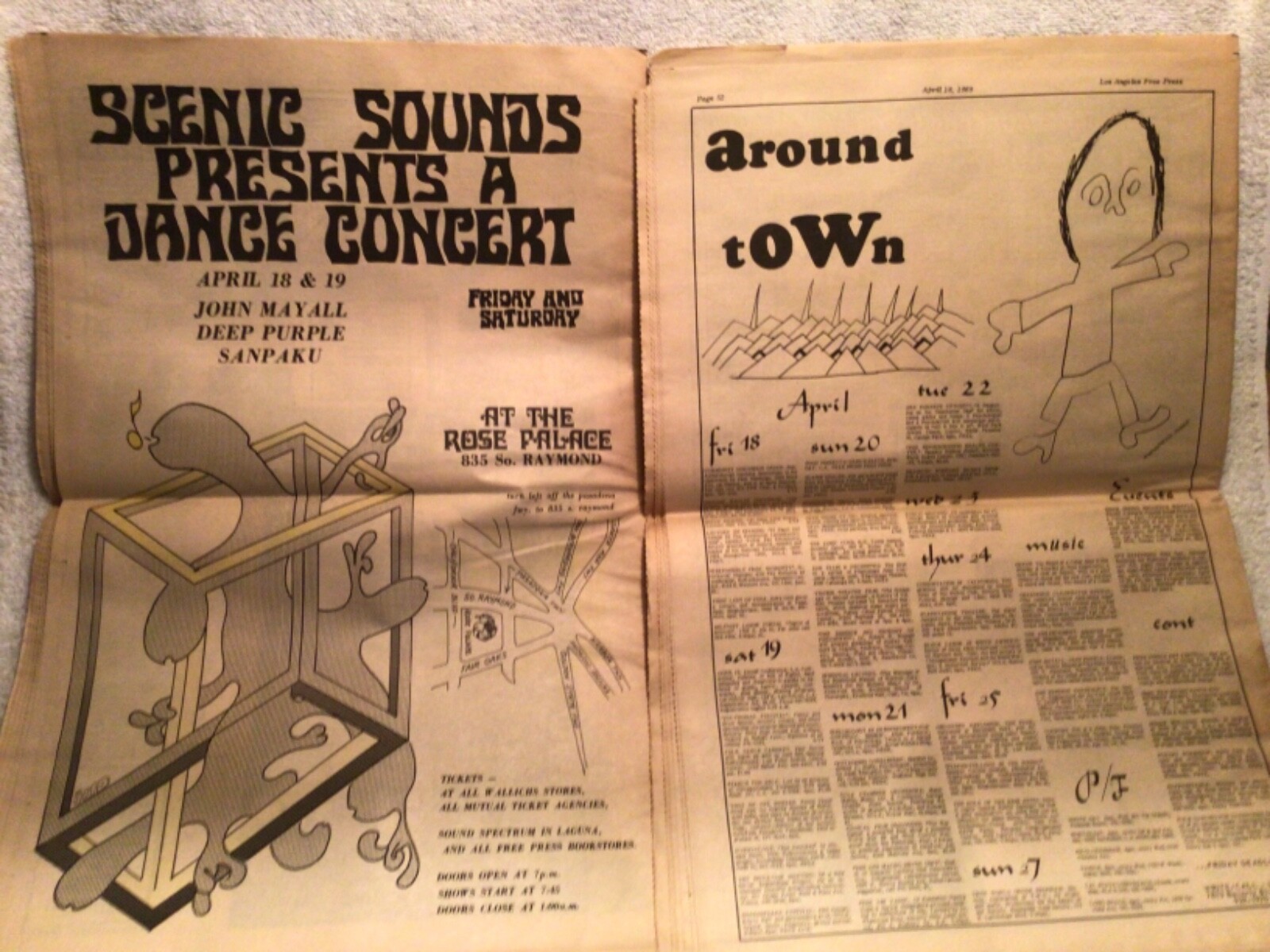 Vtg. Los Angeles Free Press Underground Newspaper April 1969 Hippies Great Ads