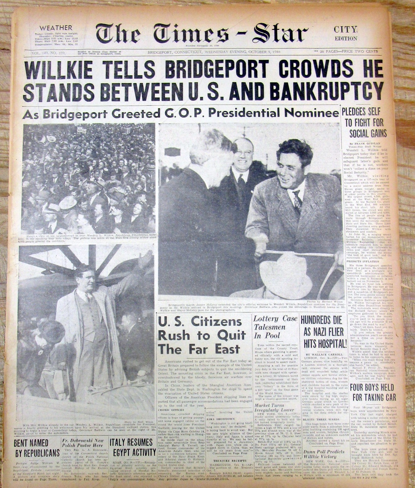 1940 newspaper CINCINNATI REDS WIN baseball WORLD SERIES vs DETROIT TIGERS