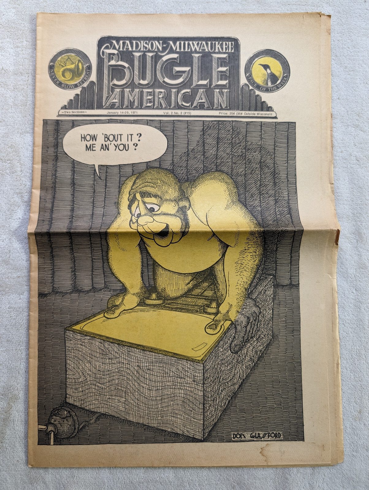Bugle American TV Love Jan 1971 Milwaukee Newspaper Underground Vintage Adds