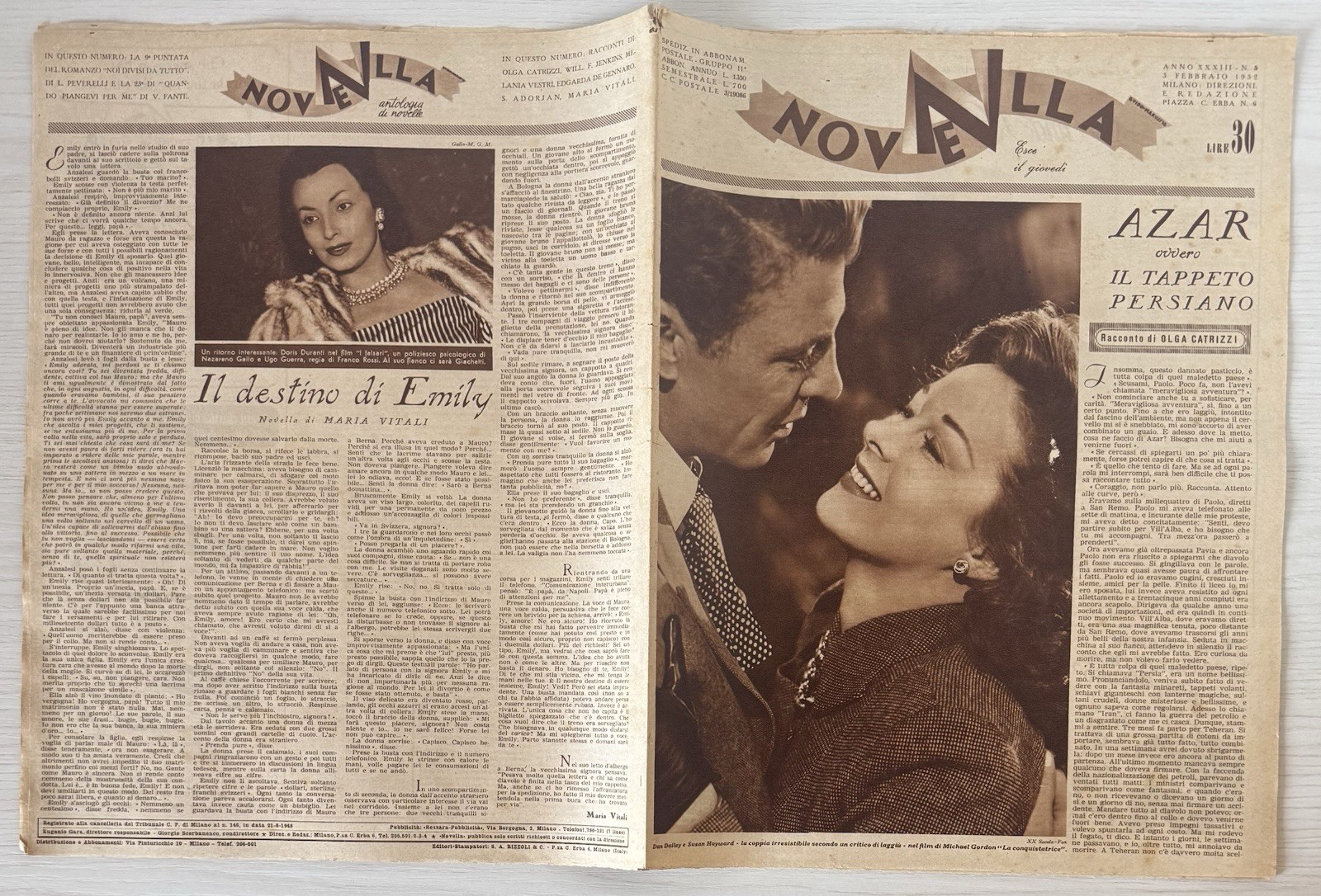 NEW Rizzoli Women’s Literary Magazine No.5 1952 Dan Dailey Susan Hayward