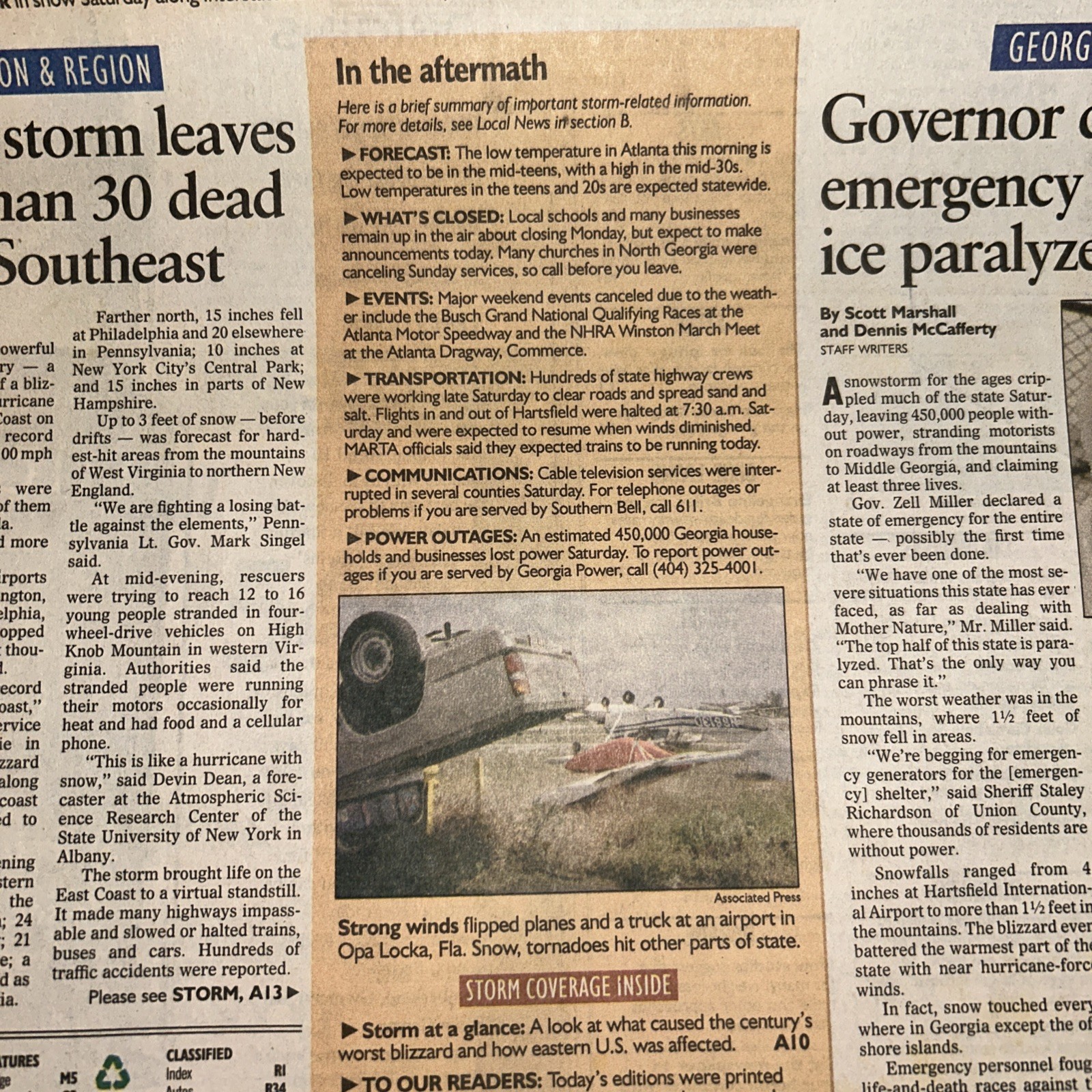 The Blizzard Of ‘93 | March 14, 1993 | The Atlanta Journal Sunday Newspaper
