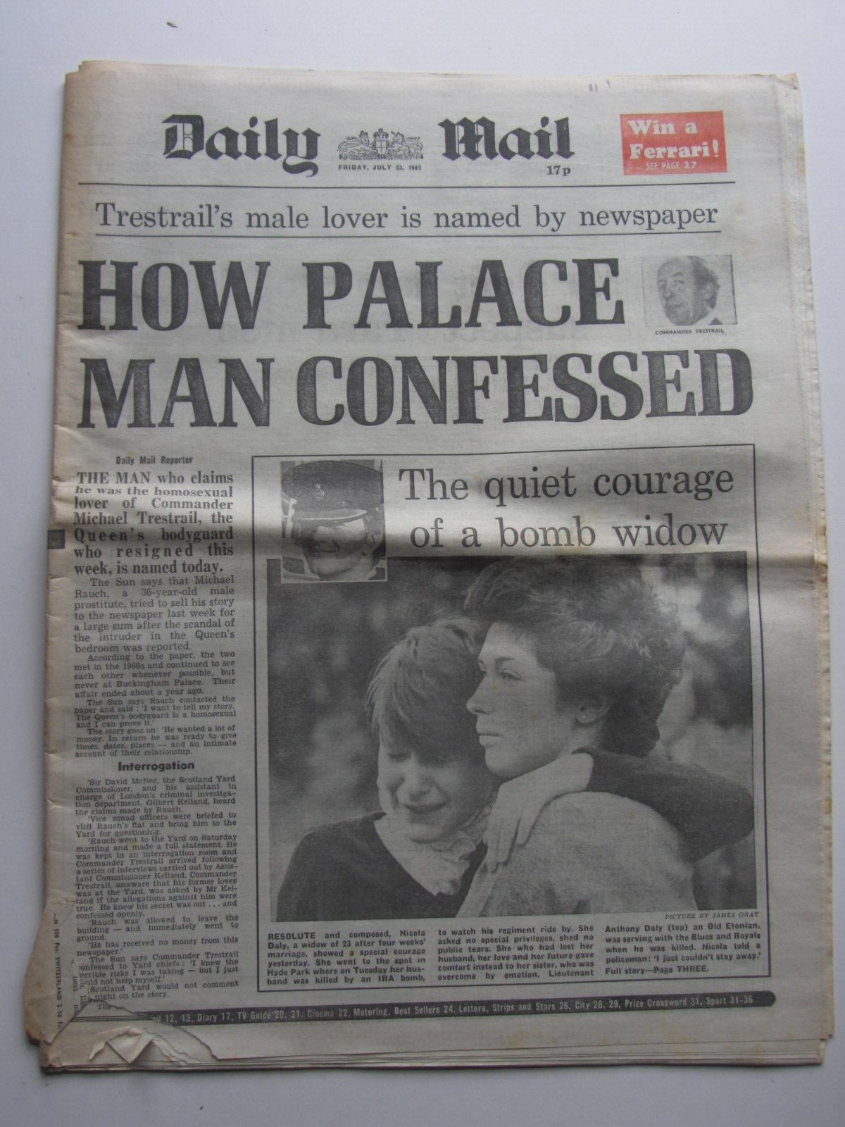 Complete Daily Mail Newspaper Jul 23 1982 Birthday Gift Queen Hyde Park Bombing