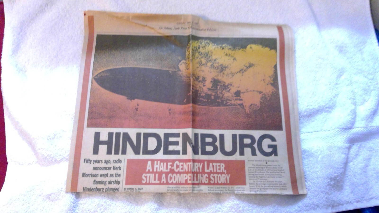 Hindenburg 1987 Commemorative Edition Newspaper, Asbury Park Press Pre-owned