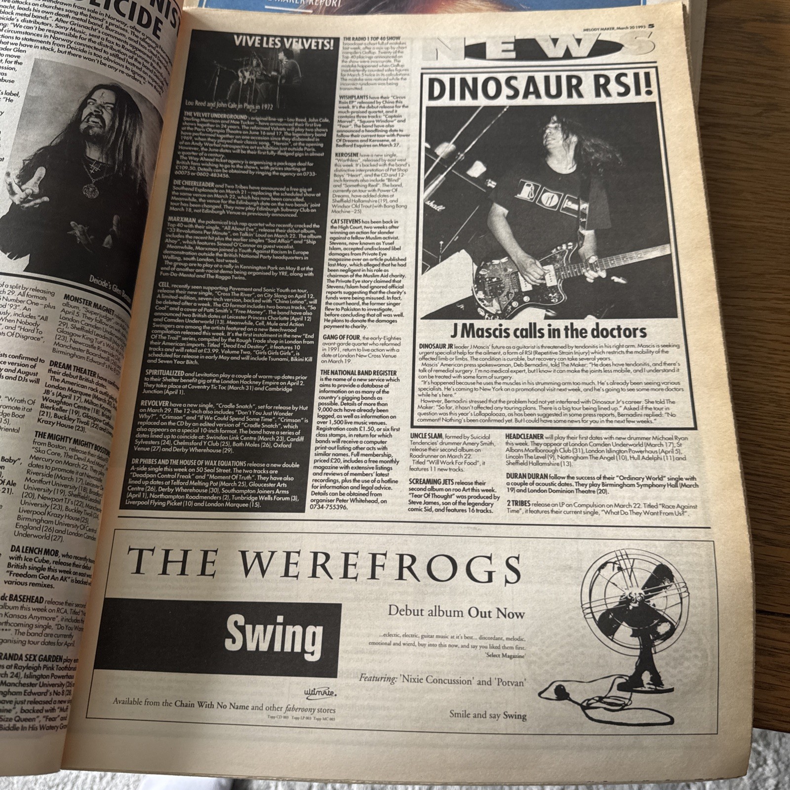 Melody Maker Newspaper – March 20th 1993 – Suede Front Cover