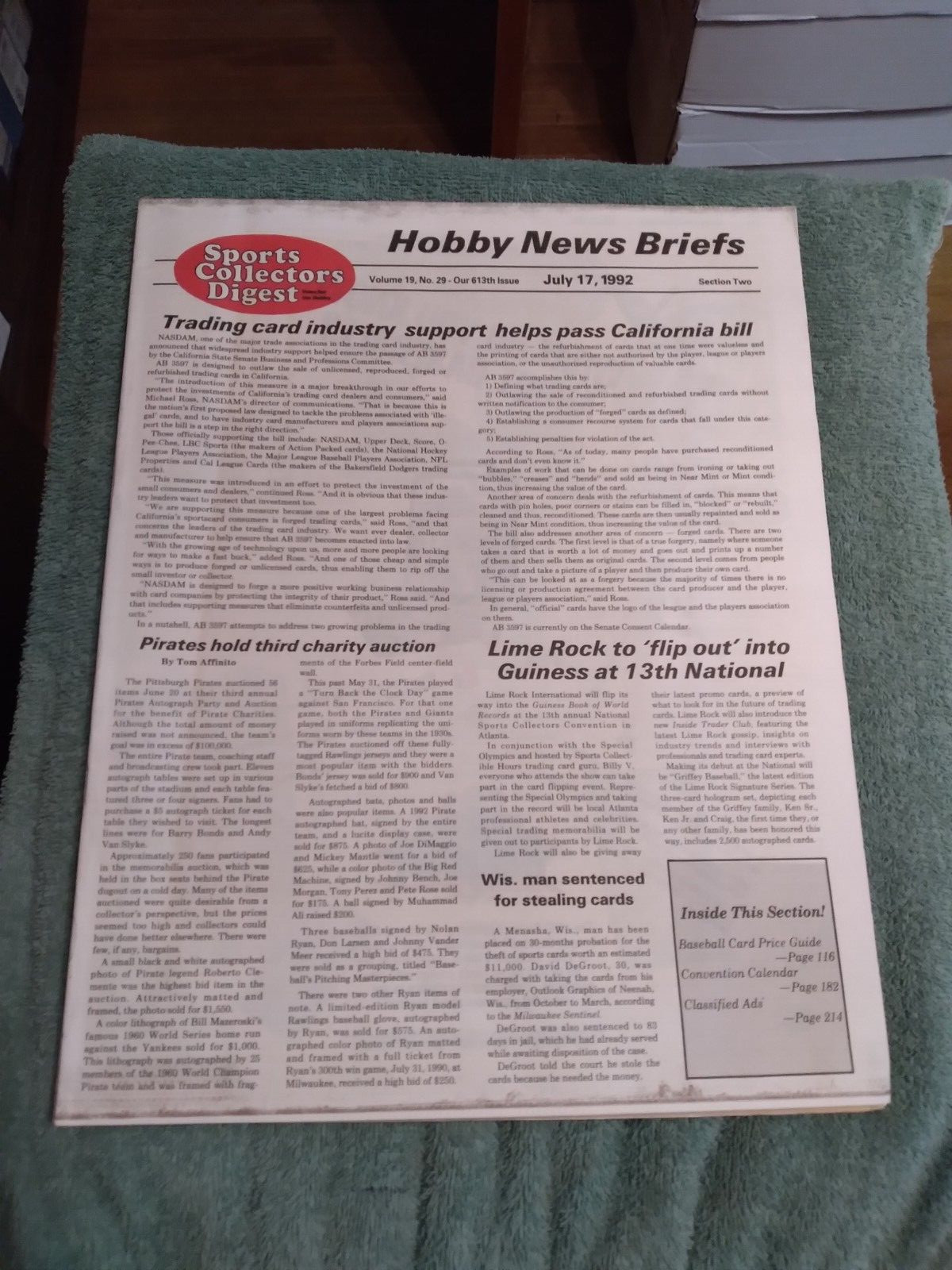 July 17, 1992 Sports Collectors Digest Boston Red Sox HOF OF Ted Williams