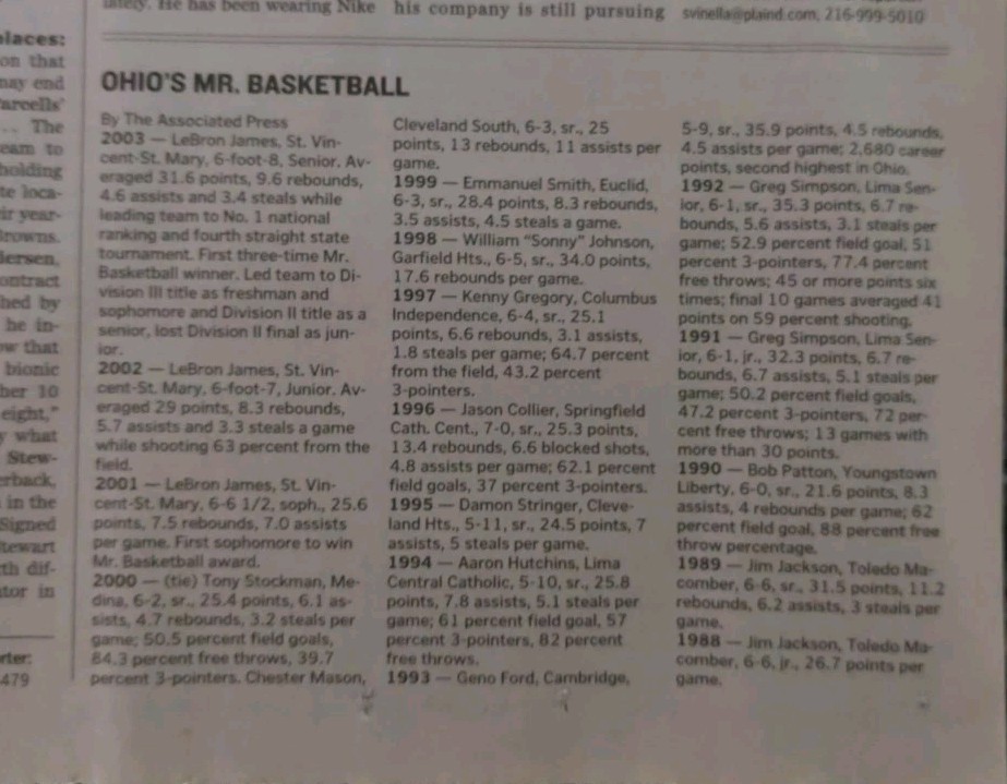 Plain Dealer newspaper LeBron James lot of 3 – 2003 high school 2004 ROY 2007