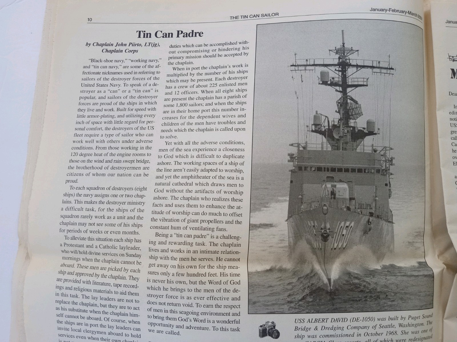 The TIN CAN SAILOR Newspaper 2001 Vol 25 #1 DESTROYER OPERATIONS AGAINST ITALY