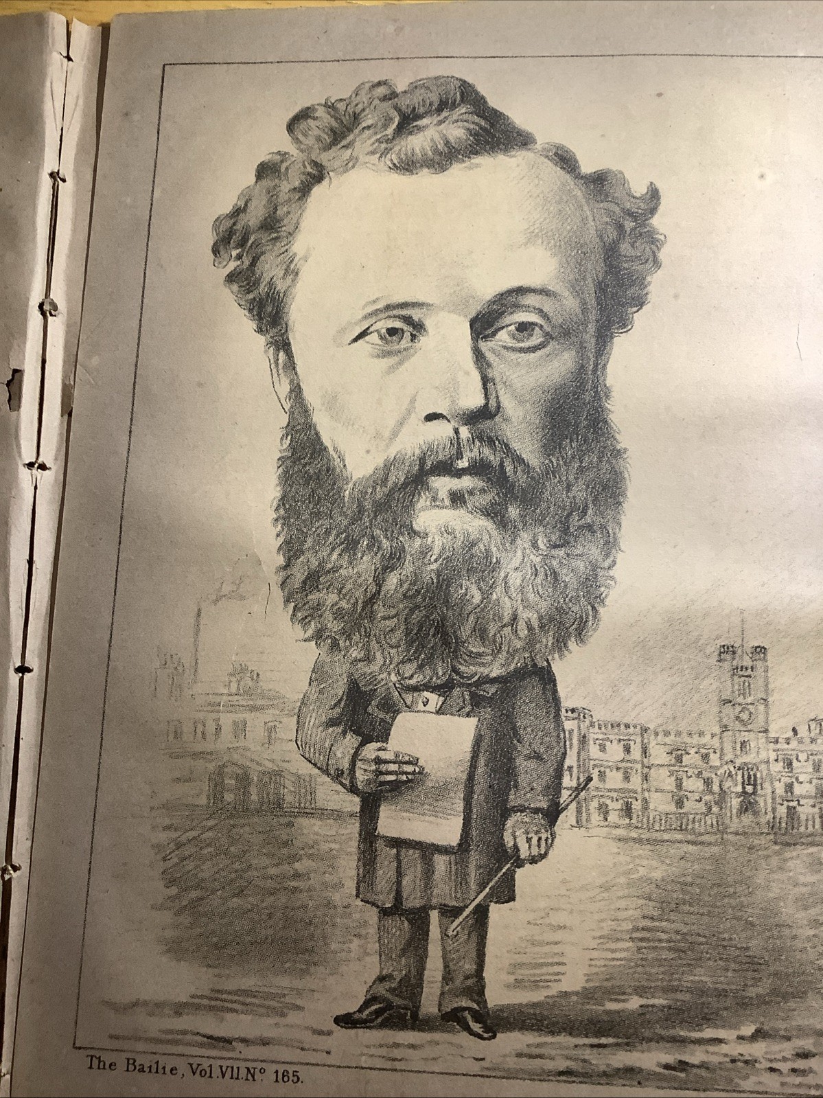 1875 RARE GLASGOW SCOTLAND NEWSPAPER W/ CARICATURE THE BAILIE