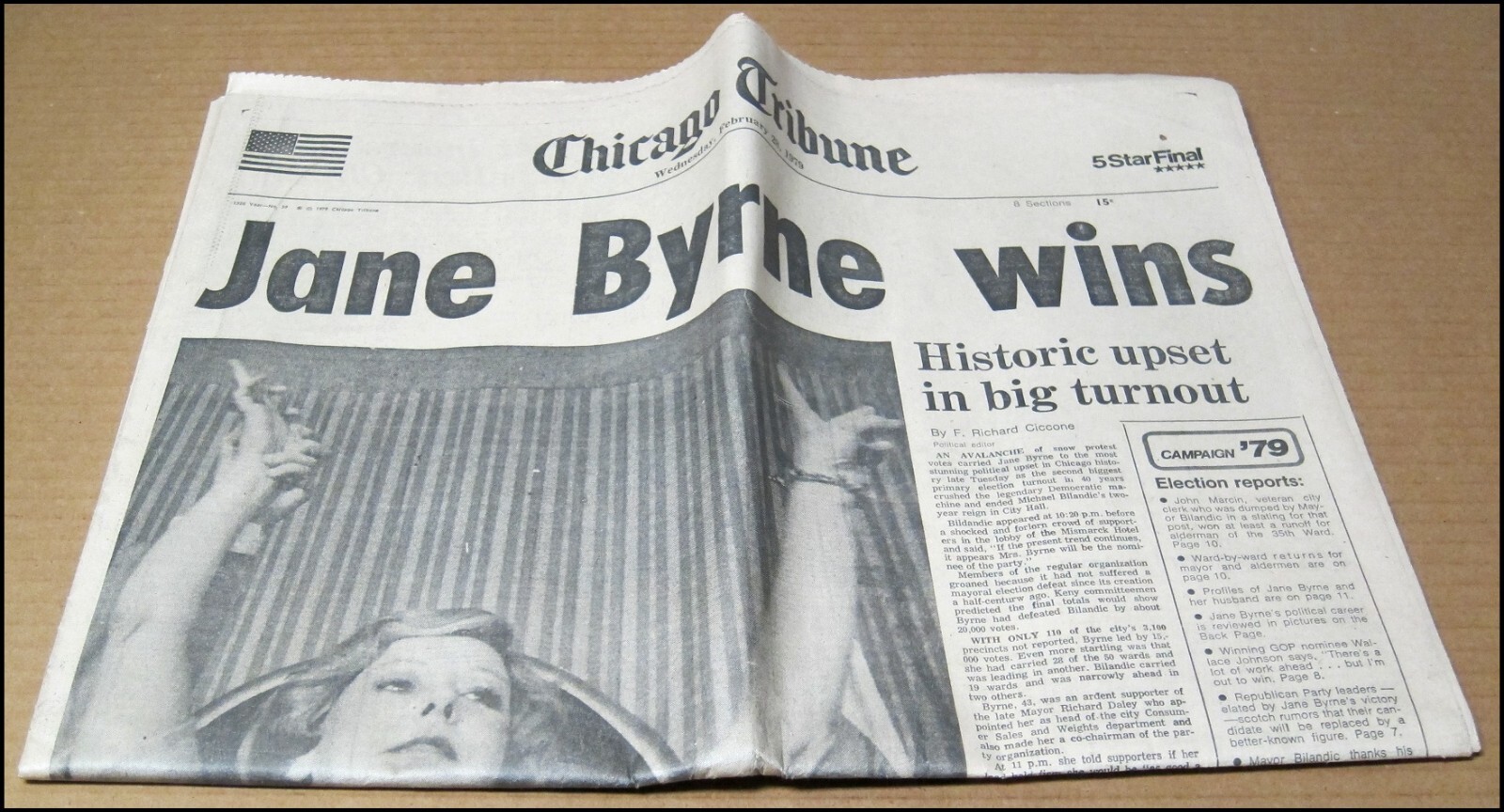 1979 Jane Byrne Wins Mayoral Primary Chicago Tribune Newspaper Mayor of Chicago