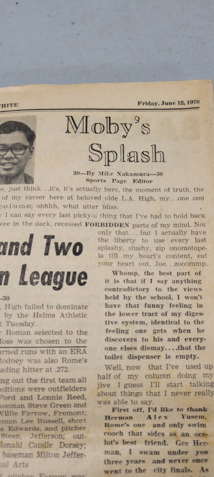 Vintage Rare 1970 LA High School Americana Wassimba Wajasiris Black Newspaper
