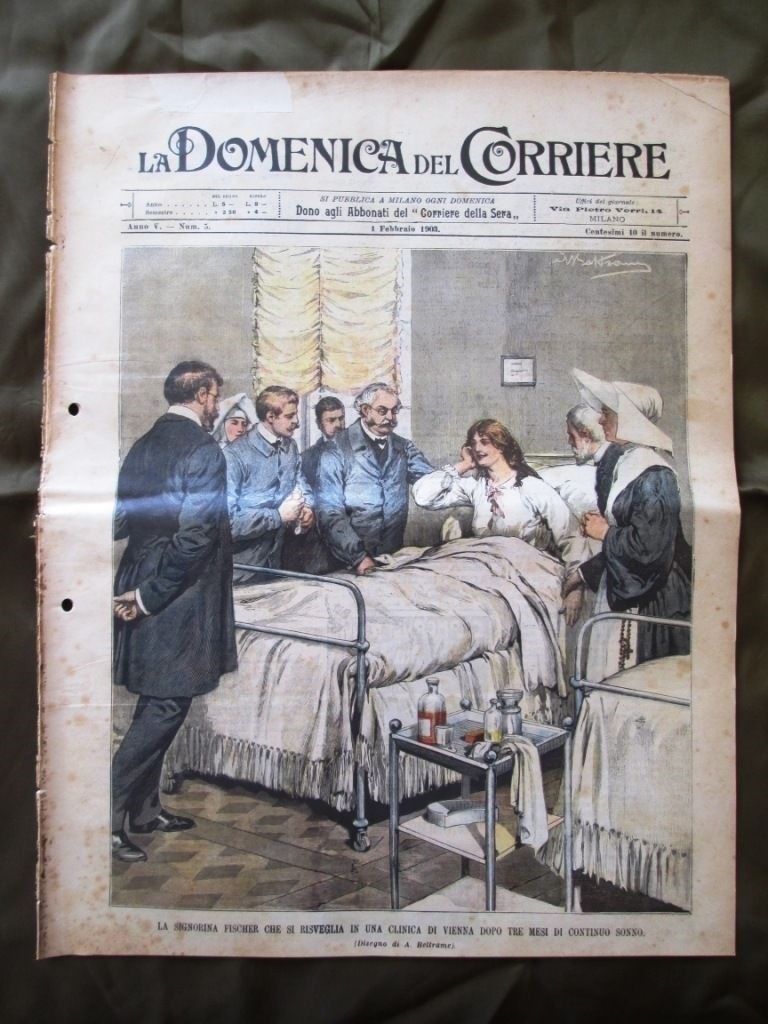 La Domenica del Corriere 1 February 1903 Mrs. Fischer M. Smareglia Cellar