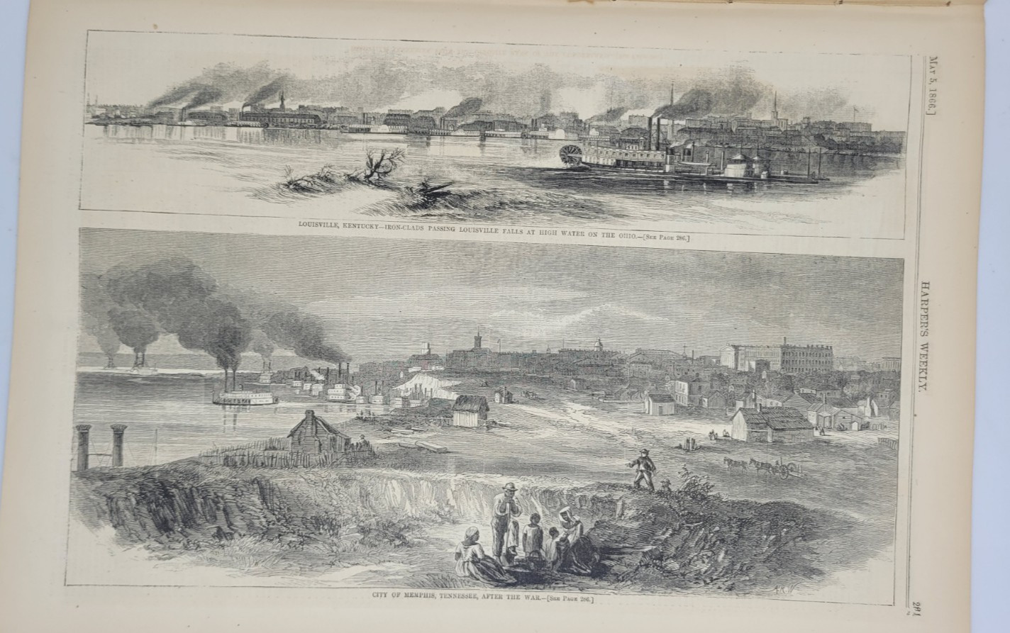 Harper’s Weekly 5/5/1866 Scenes from Memphis Tennessee / Orphanage Memphis Tenn.