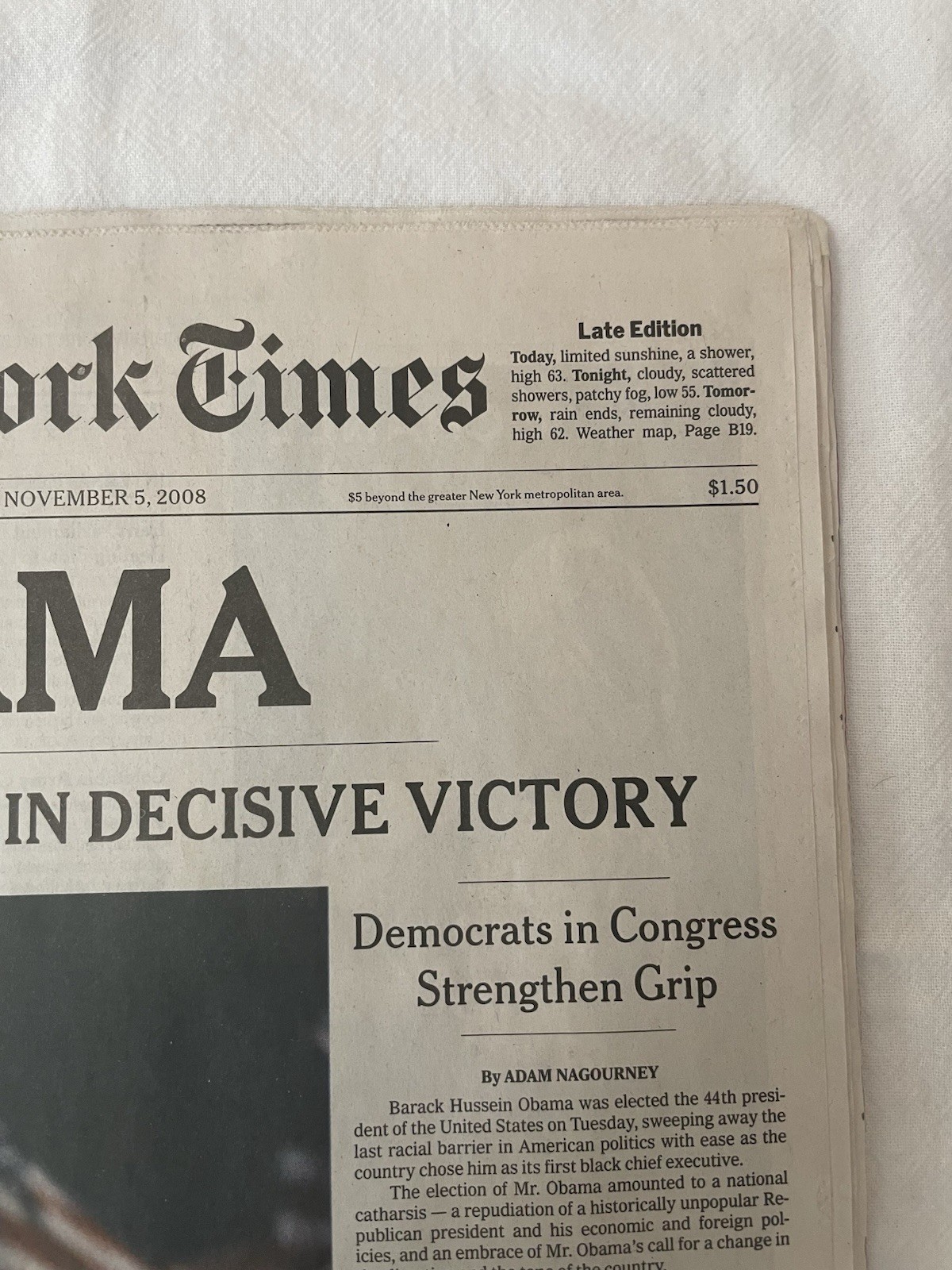 2008 New York Times Obama Rare Commemorative Edition Newsprint Set of 2 Superb!!