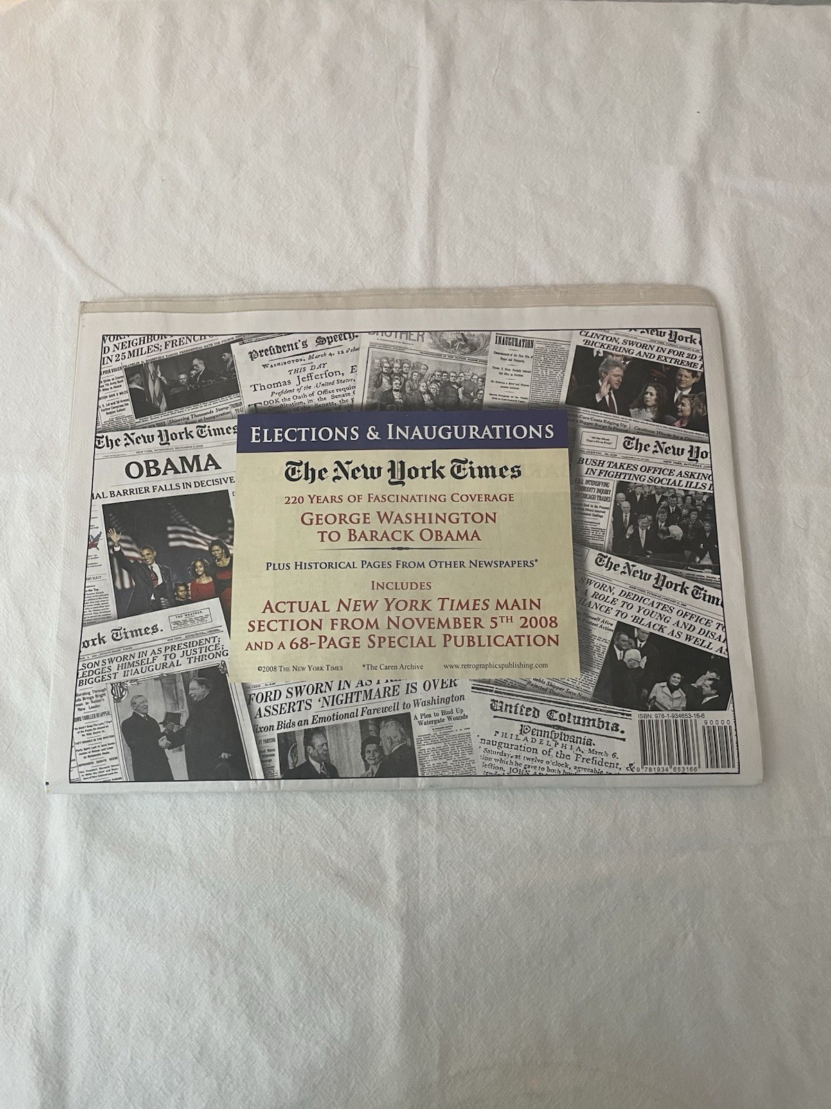 2008 New York Times Obama Rare Commemorative Edition Newsprint Set of 2 Superb!!