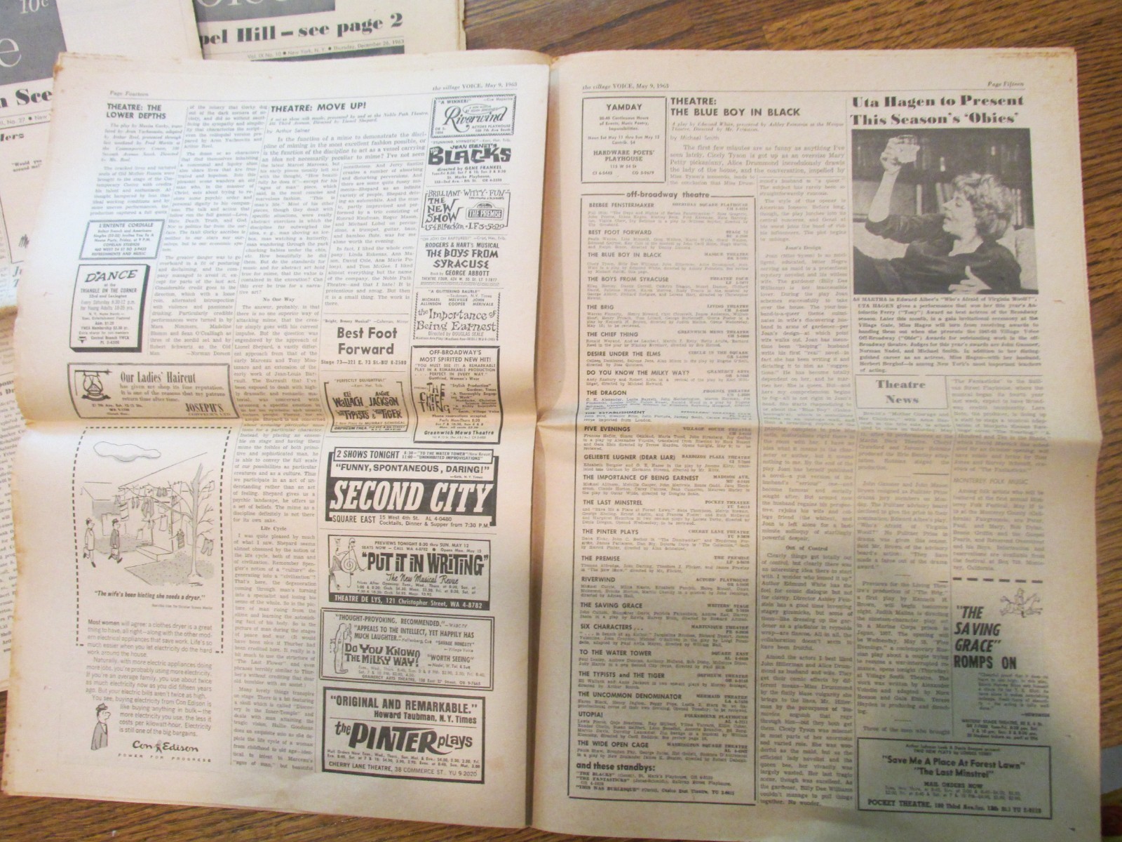 Vintage 1960s Greenwich VILLAGE VOICE Newspaper Lot Politics Art Music Theater a