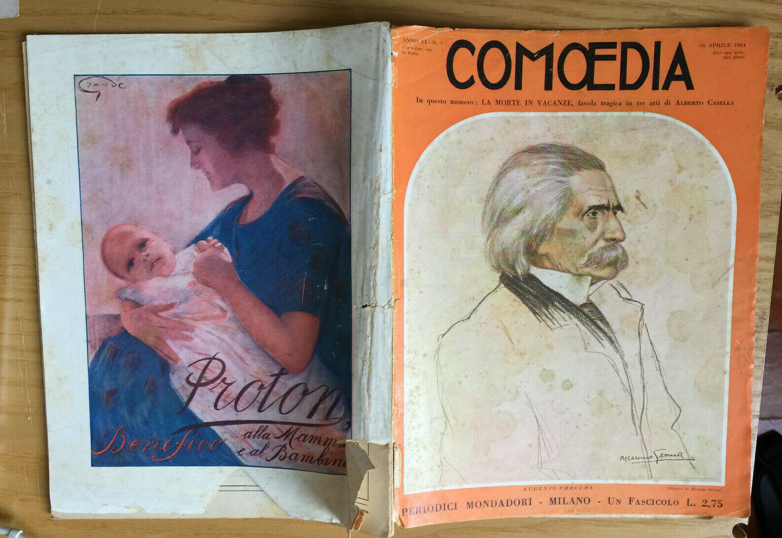 MONDADORI COMEDIA PERIODICO COMEDIA E VITA THEATRALE N° 7 1924 A. CASELLA 2/19