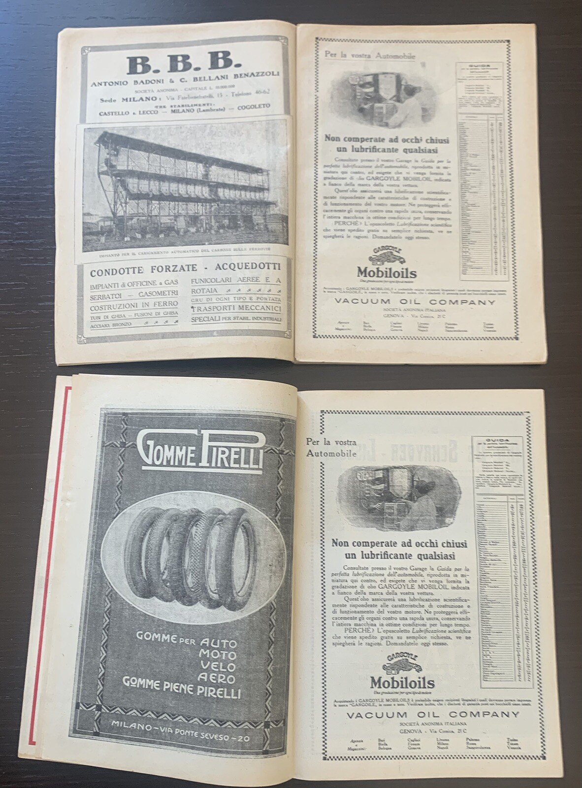 n. 2 RIVISTA TOURING CLUB ITALIANO – 12/1919 + 01/1920 spettacolari pubblicità