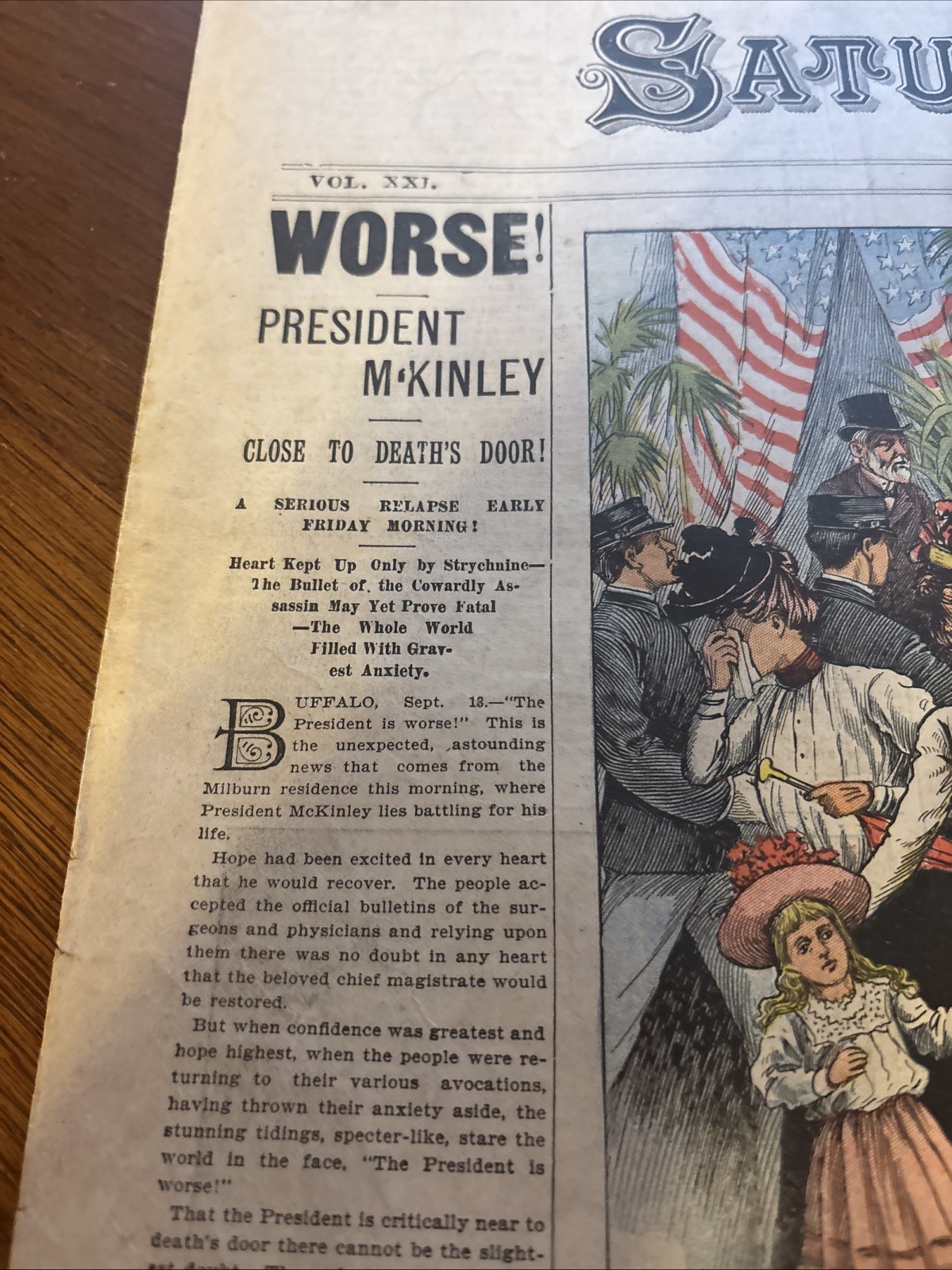 Newspaper President McKinley Shot, 9/7 1901 Utica Saturday Globe Auburn Edition