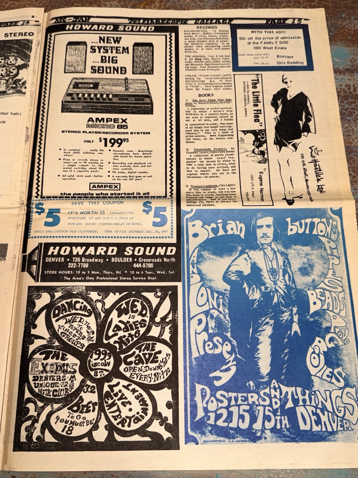 1967 Teleidoscopic Collage Denver The Doors New Year’s Eve Hendrix Family Dog